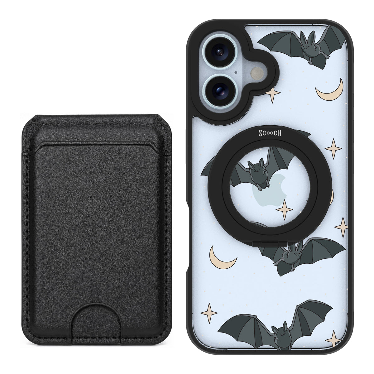 Scooch MagCase Batty Skies black magwallet bundle featuring the original Batty Skies print