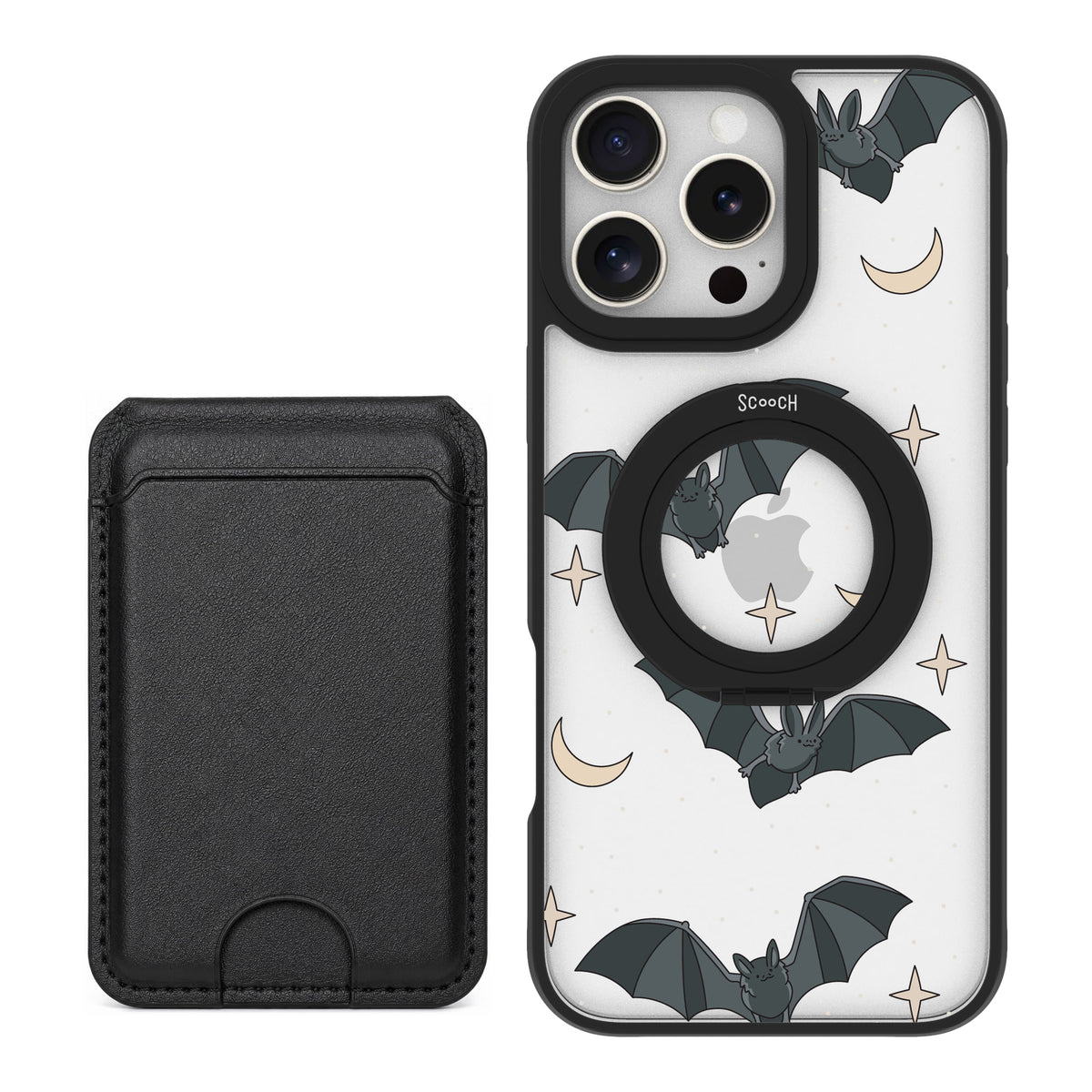 Scooch MagCase Batty Skies black magwallet bundle featuring the original Batty Skies print