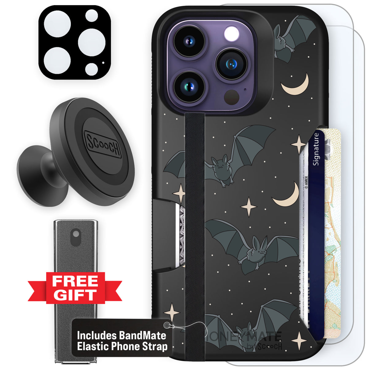 Scooch Moneymate Batty Skies defender bundle featuring the original Batty Skies print