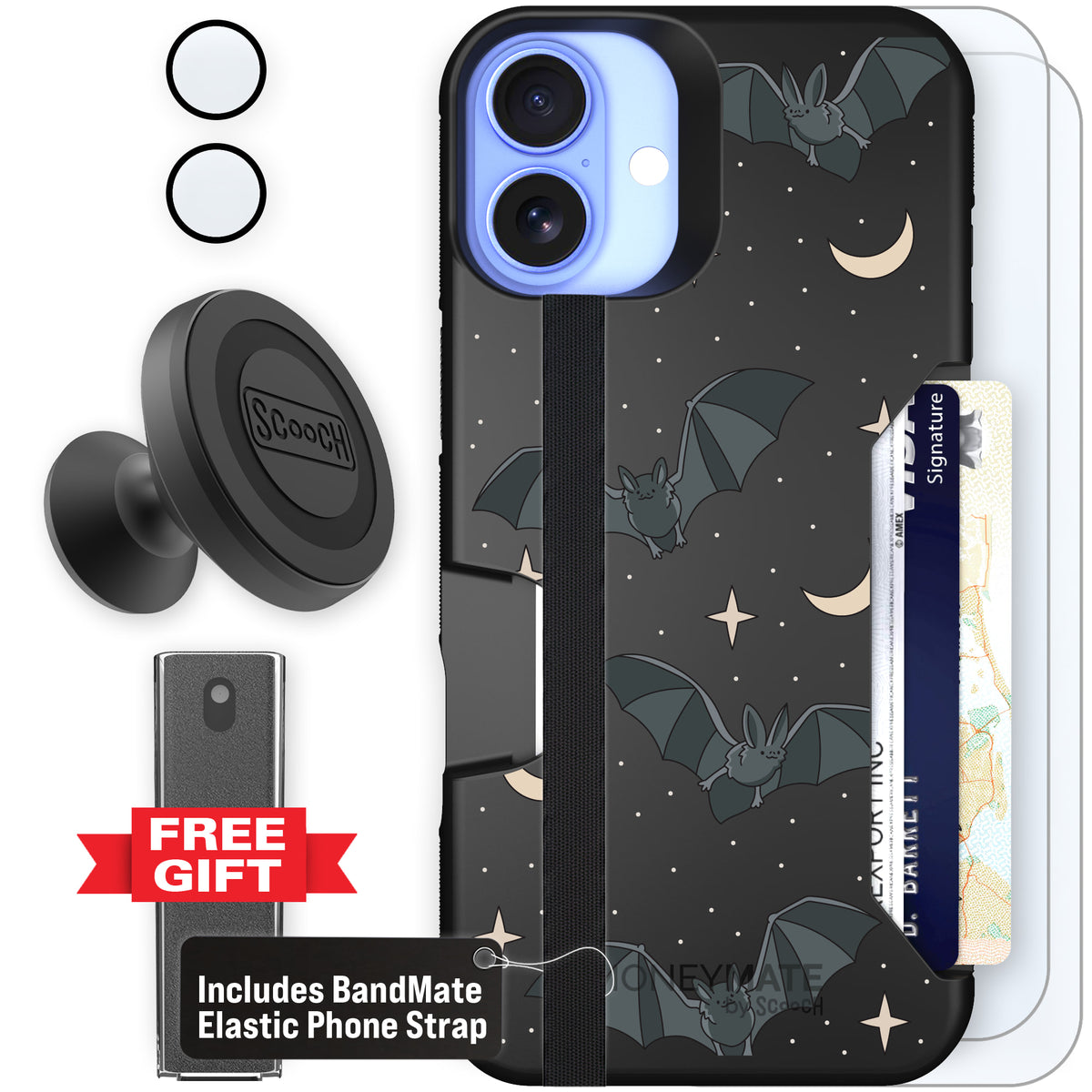 Scooch Moneymate Batty Skies defender bundle featuring the original Batty Skies print