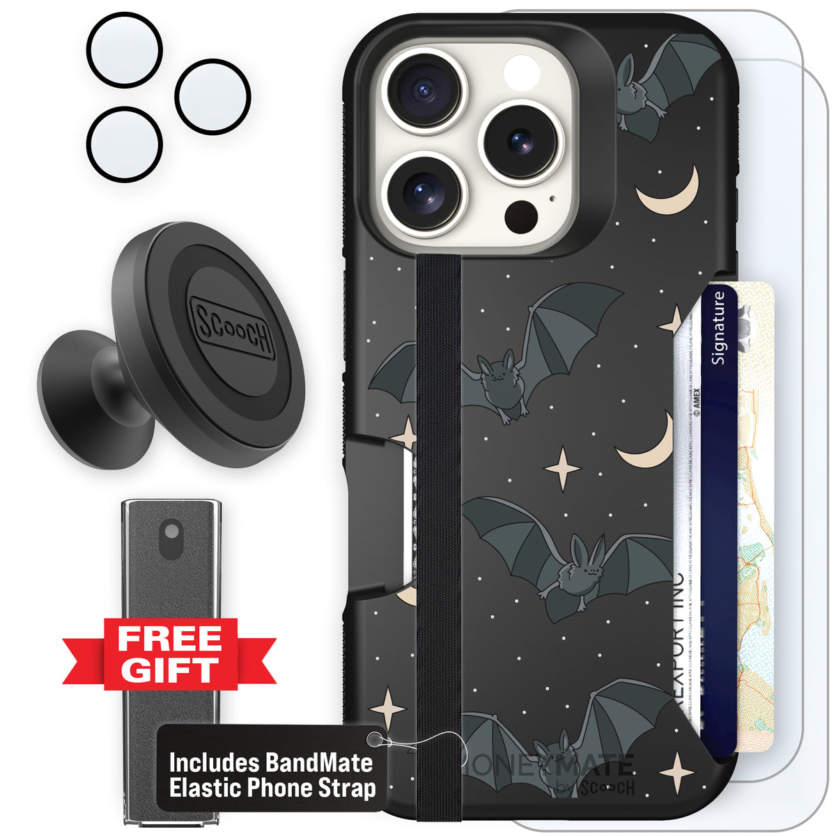 Scooch Moneymate Batty Skies defender bundle featuring the original Batty Skies print