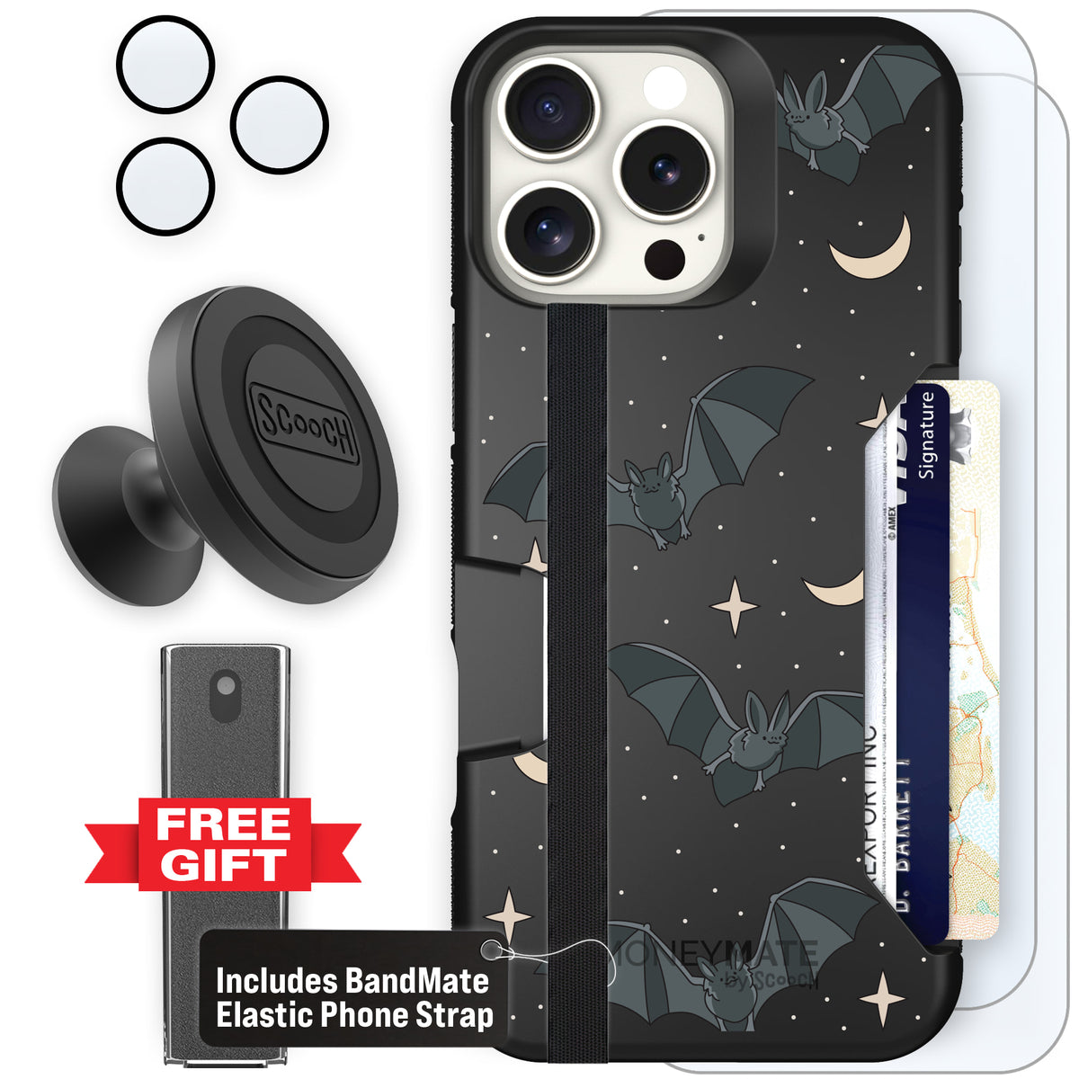 Scooch Moneymate Batty Skies defender bundle featuring the original Batty Skies print