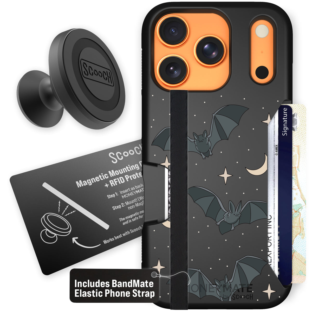 Scooch Moneymate Batty Skies starter bundle featuring the original Batty Skies print