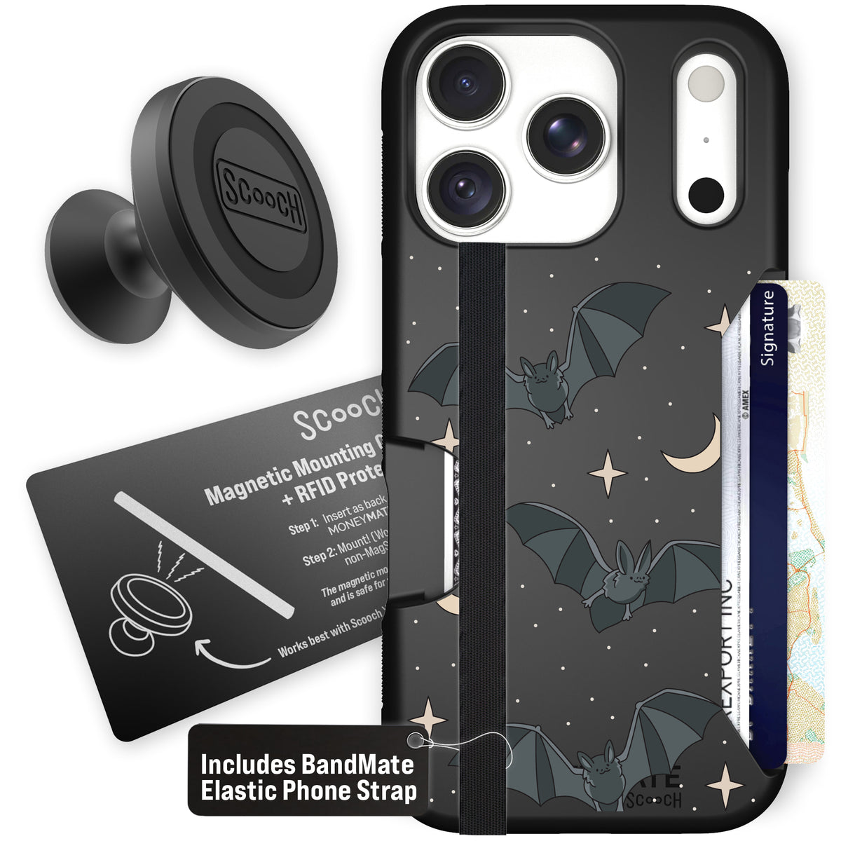 Scooch Moneymate Batty Skies starter bundle featuring the original Batty Skies print