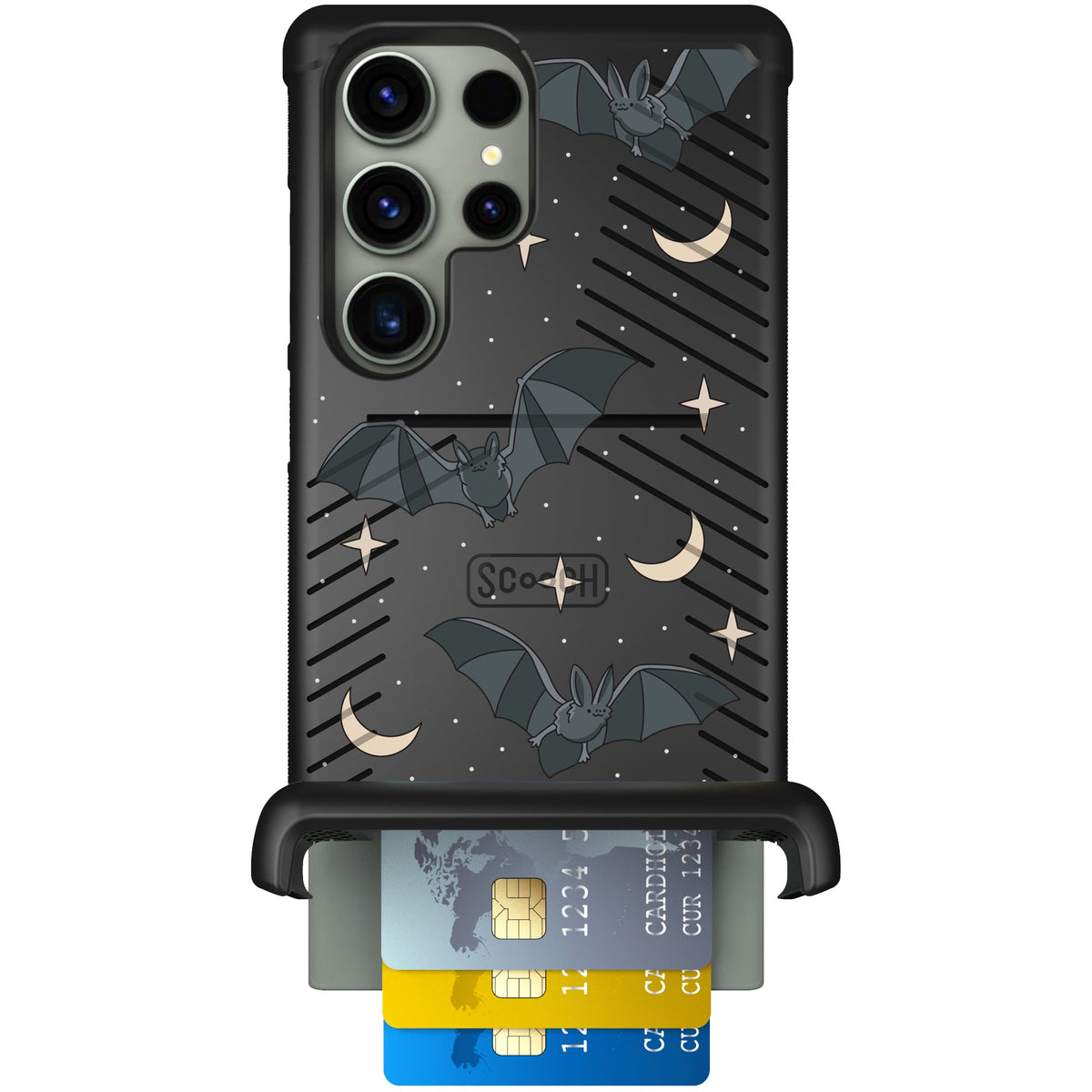 Scooch Wingmate Batty Skies case featuring the original Batty Skies print