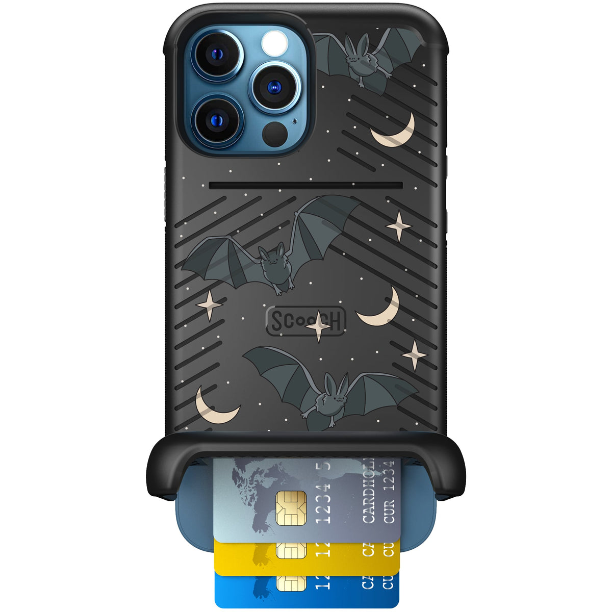 Scooch Wingmate Batty Skies case featuring the original Batty Skies print