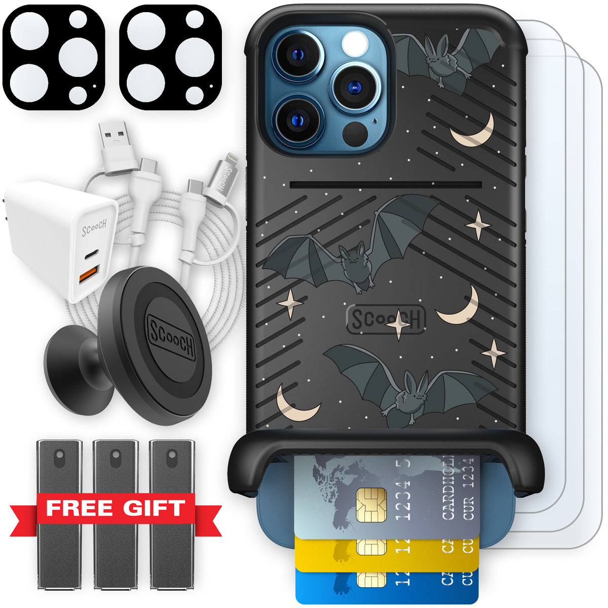 Scooch Wingmate Batty Skies ultimate bundle featuring the original Batty Skies print
