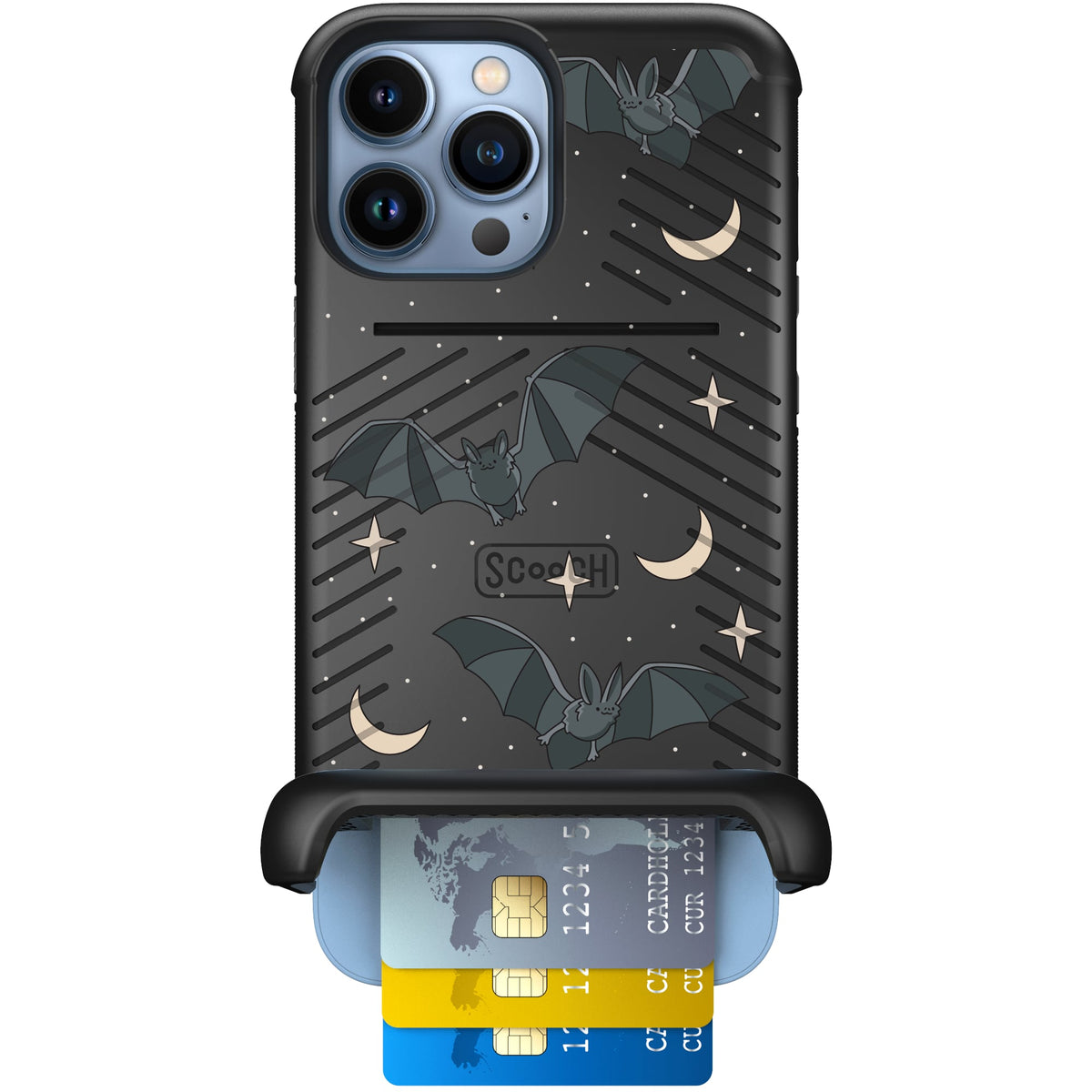 Scooch Wingmate Batty Skies case featuring the original Batty Skies print