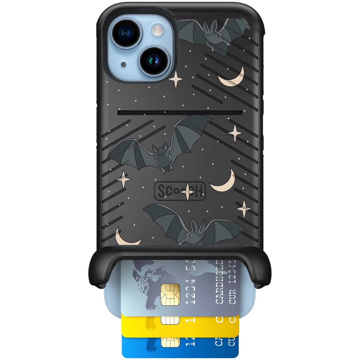 Scooch Wingmate Batty Skies case featuring the original Batty Skies print