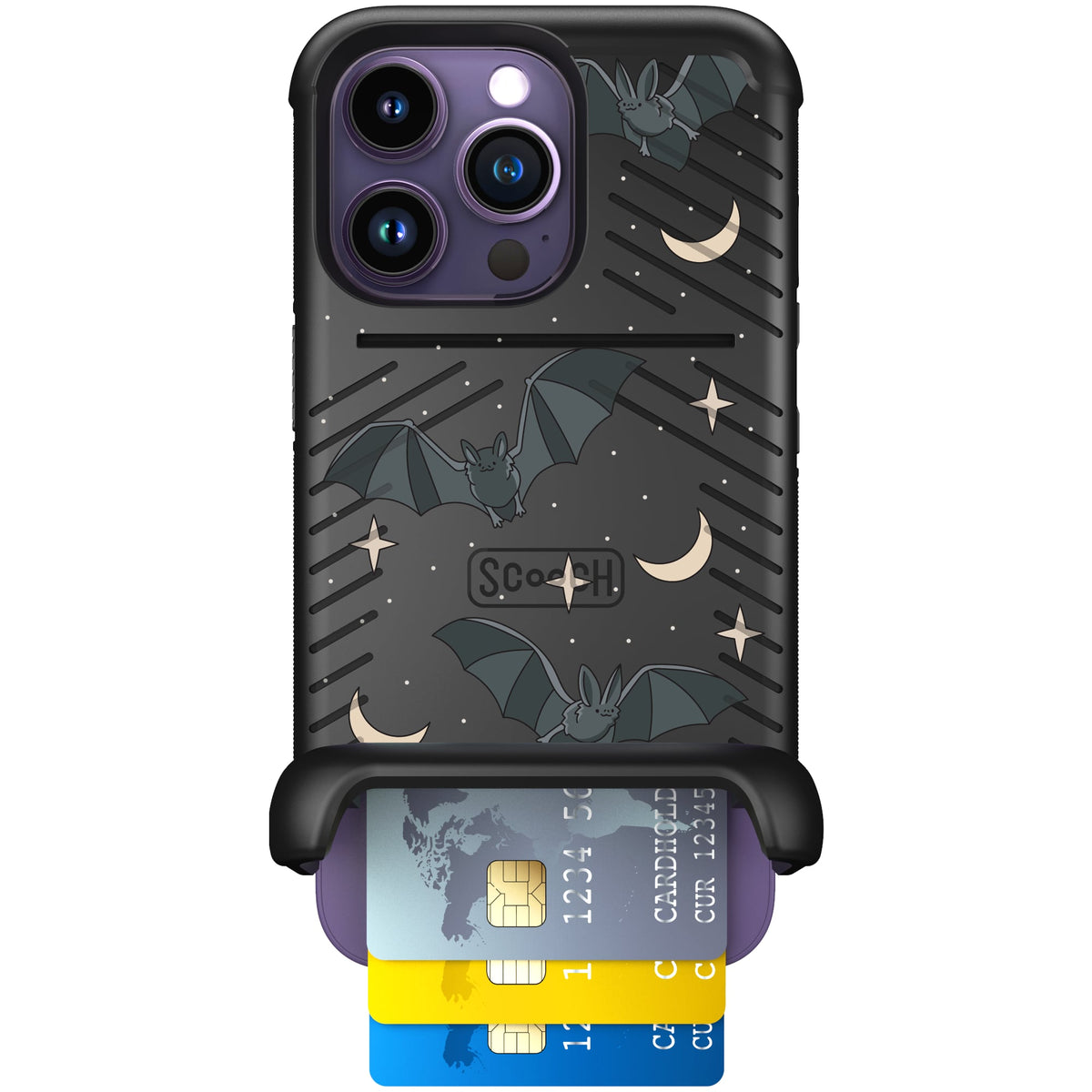 Scooch Wingmate Batty Skies case featuring the original Batty Skies print