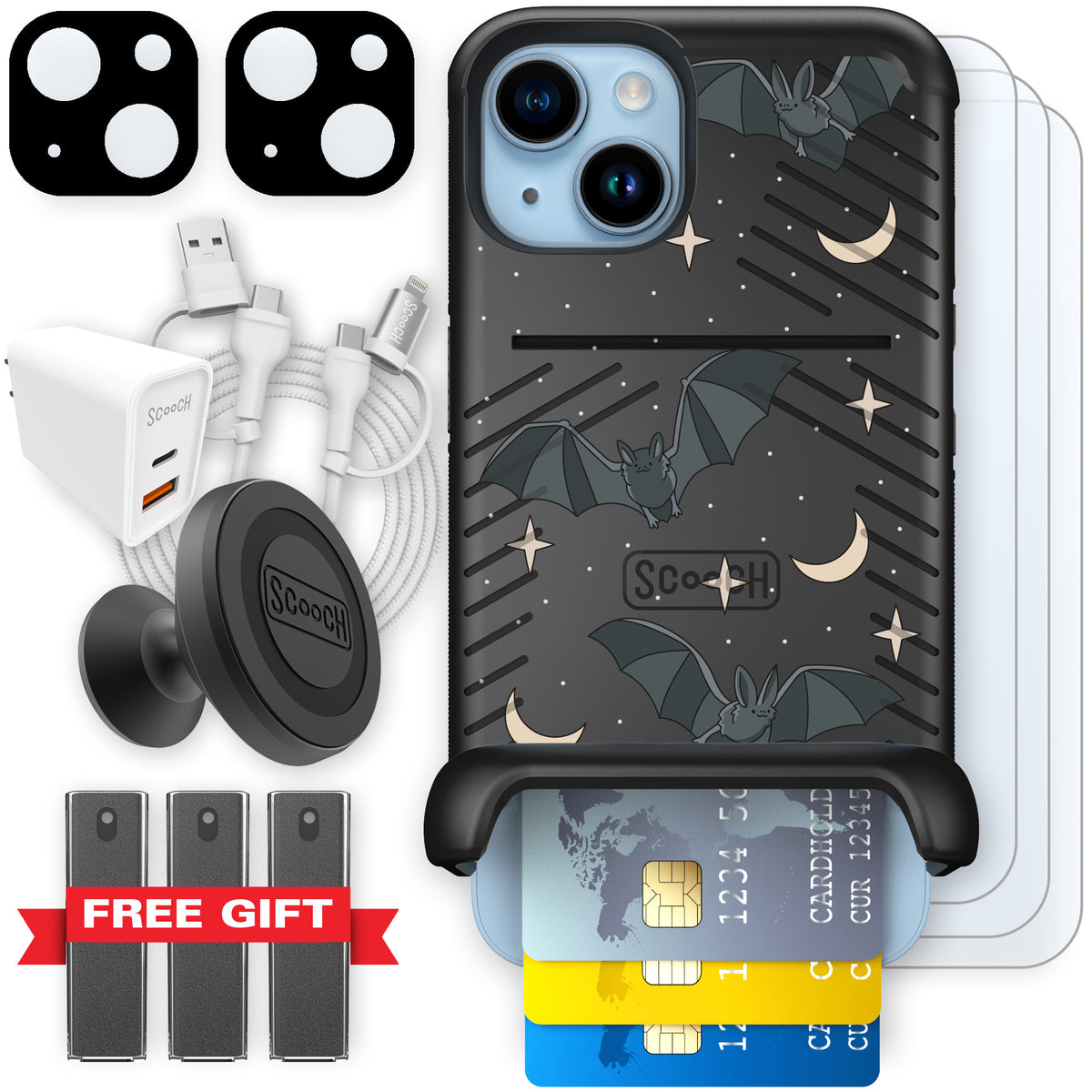 Scooch Wingmate Batty Skies ultimate bundle featuring the original Batty Skies print