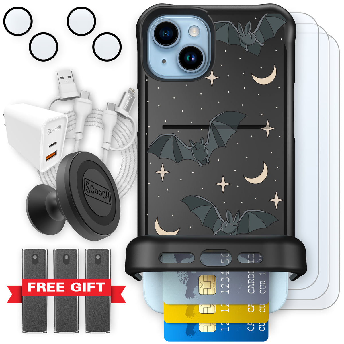 Scooch Wingmate Batty Skies ultimate bundle featuring the original Batty Skies print