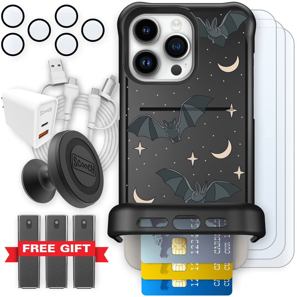 Scooch Wingmate Batty Skies ultimate bundle featuring the original Batty Skies print