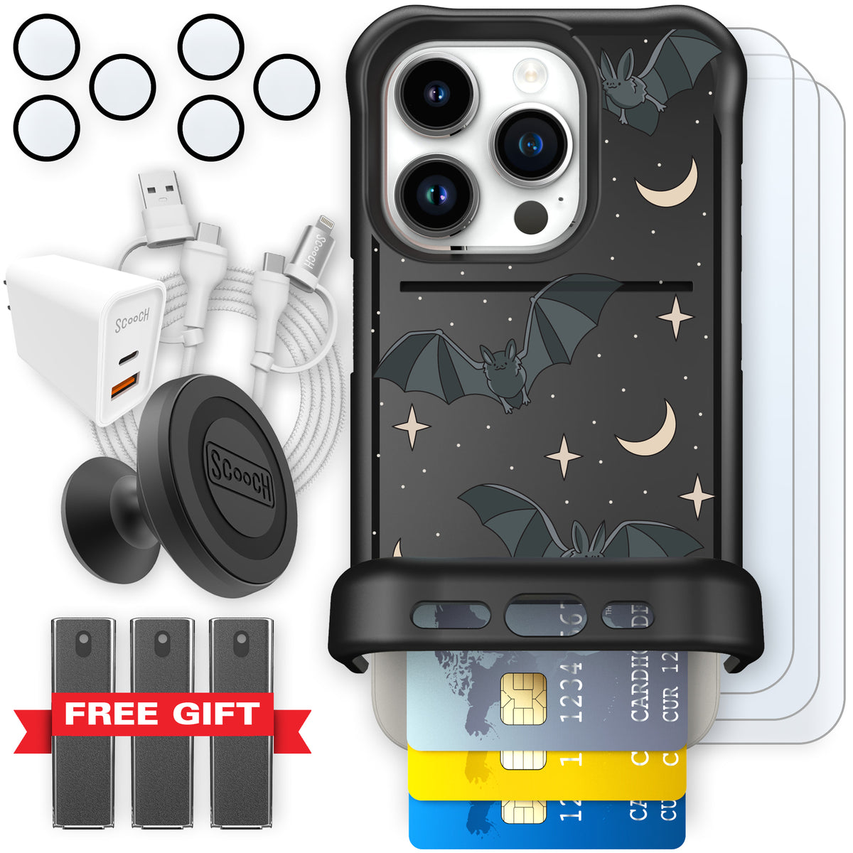 Scooch Wingmate Batty Skies ultimate bundle featuring the original Batty Skies print
