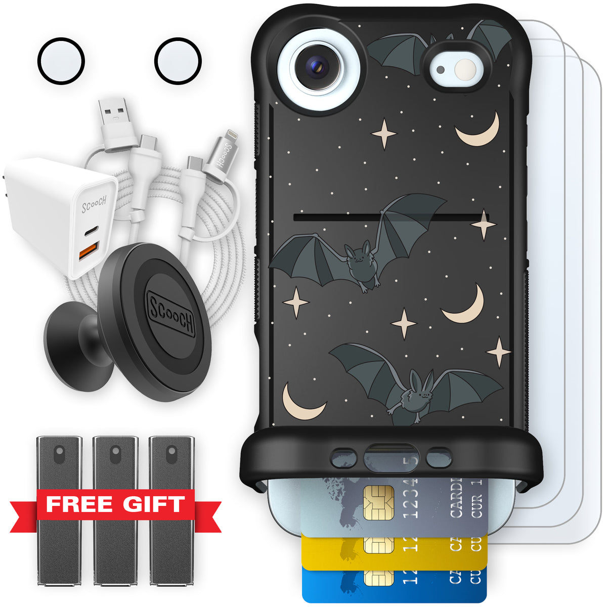 Scooch Wingmate Batty Skies ultimate bundle featuring the original Batty Skies print
