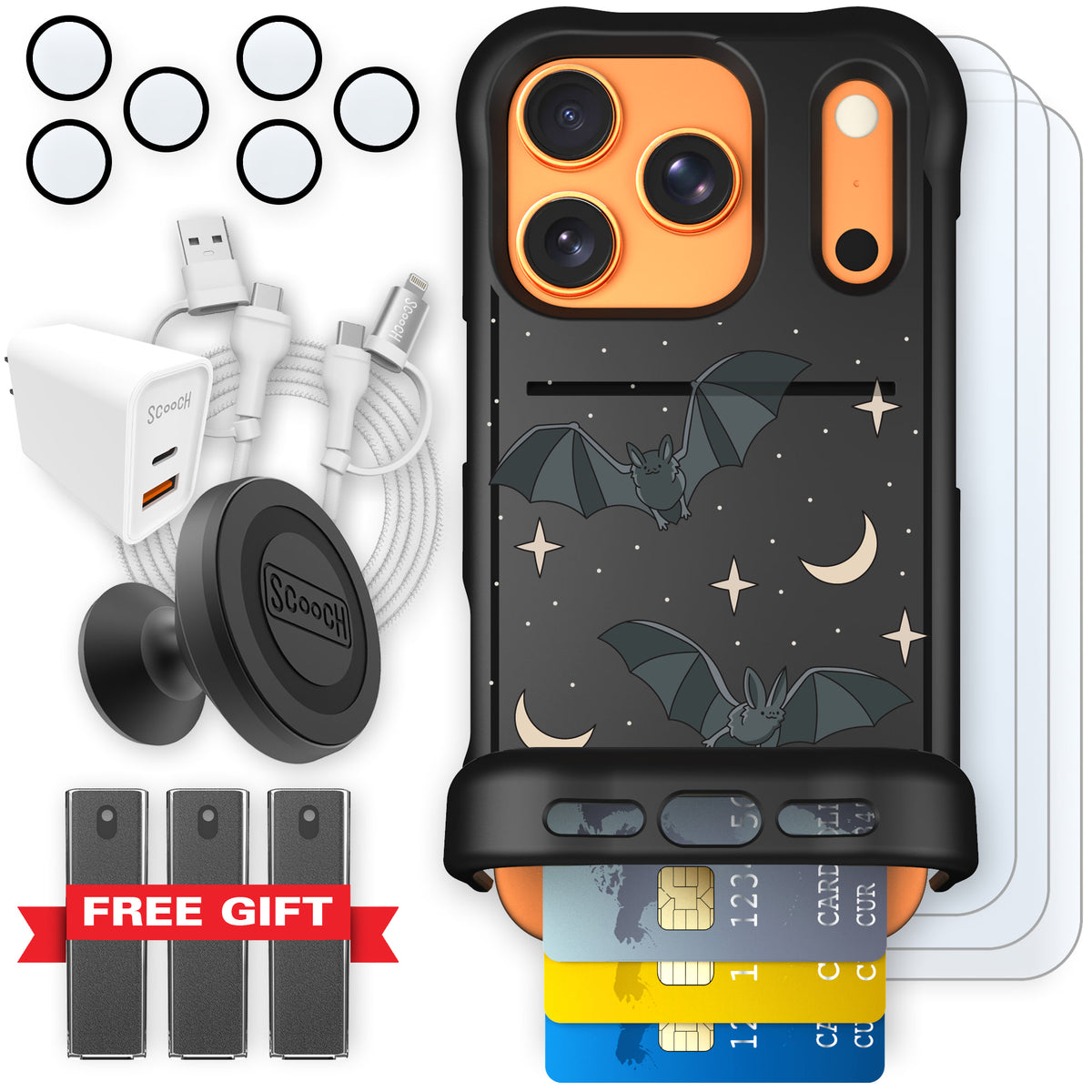 Scooch Wingmate Batty Skies ultimate bundle featuring the original Batty Skies print