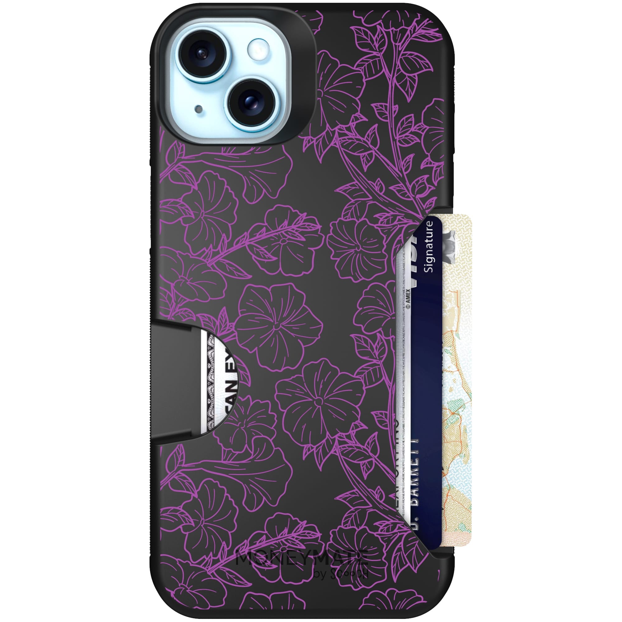Scooch-Moneymate for iPhone 15 Plus-Purple Petunias