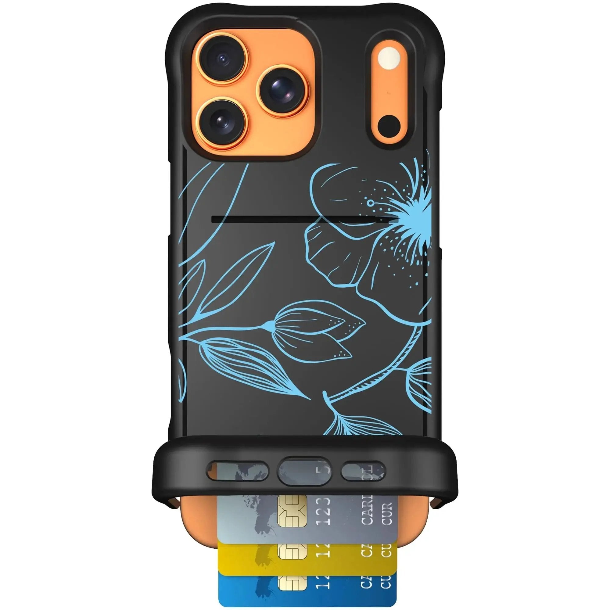 Scooch-Wingmate for iPhone 17 Pro Max-Blue Hibiscus