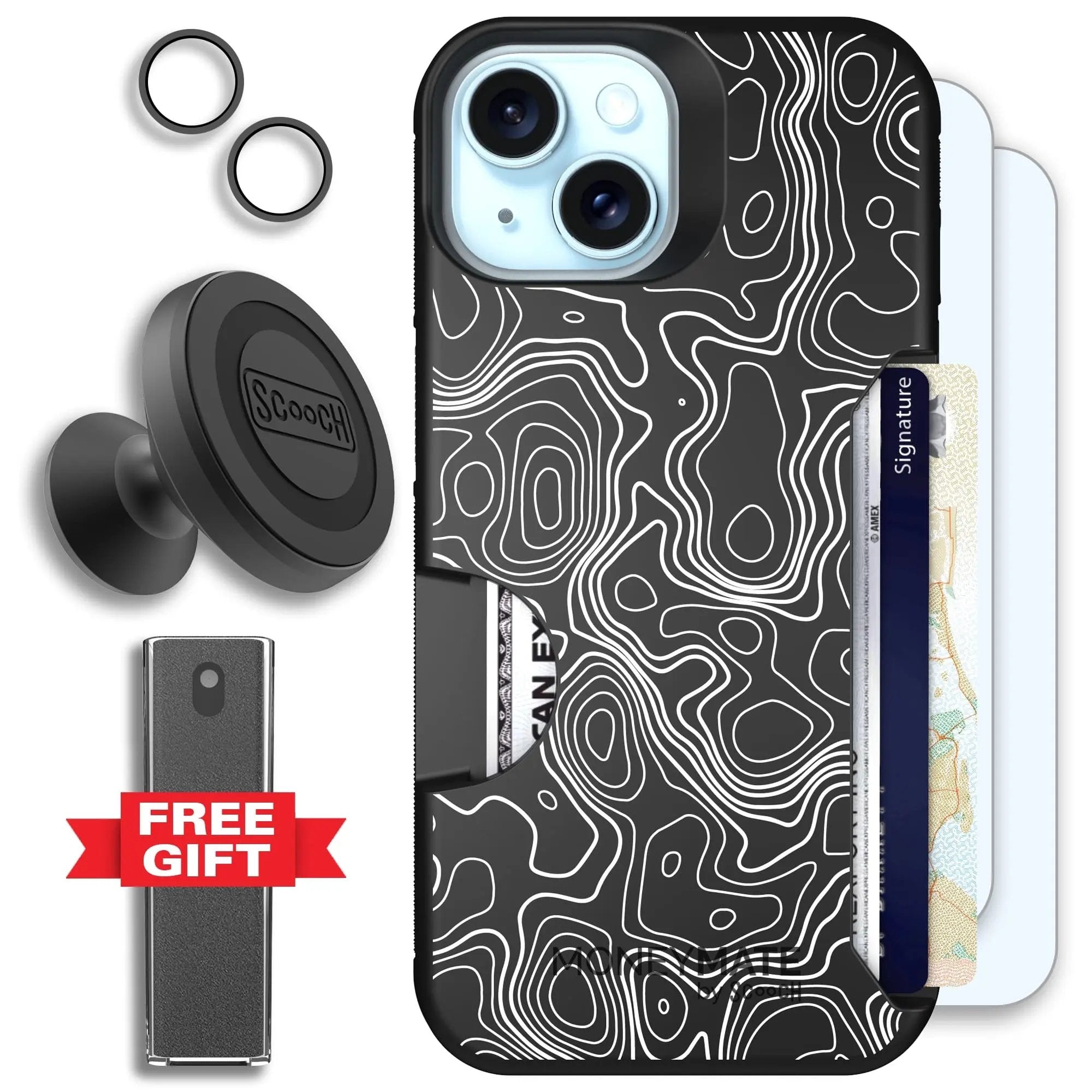 Scooch-Moneymate Defender Bundle for iPhone 13-Topography