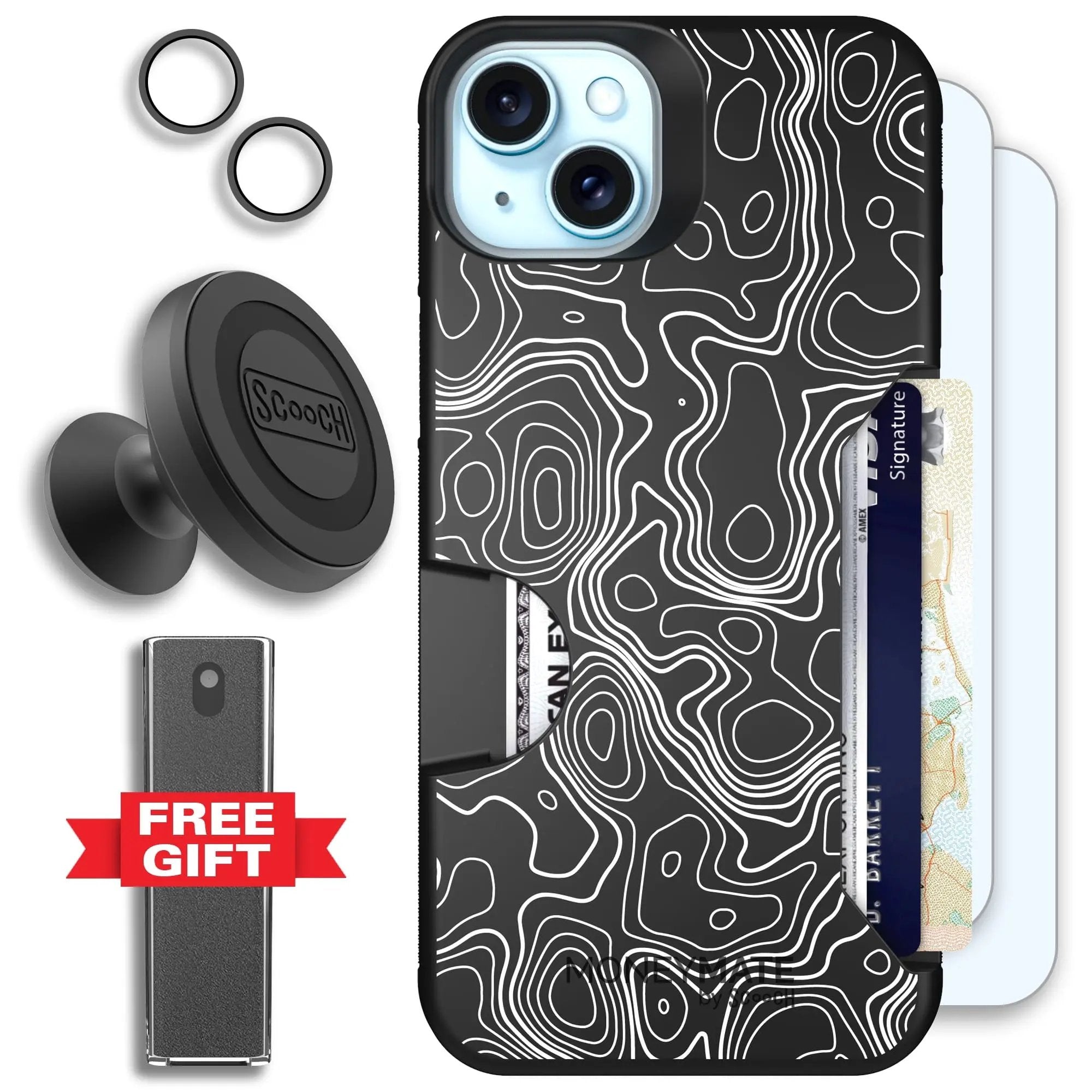 Scooch-Moneymate Defender Bundle for iPhone 14 Plus-Topography
