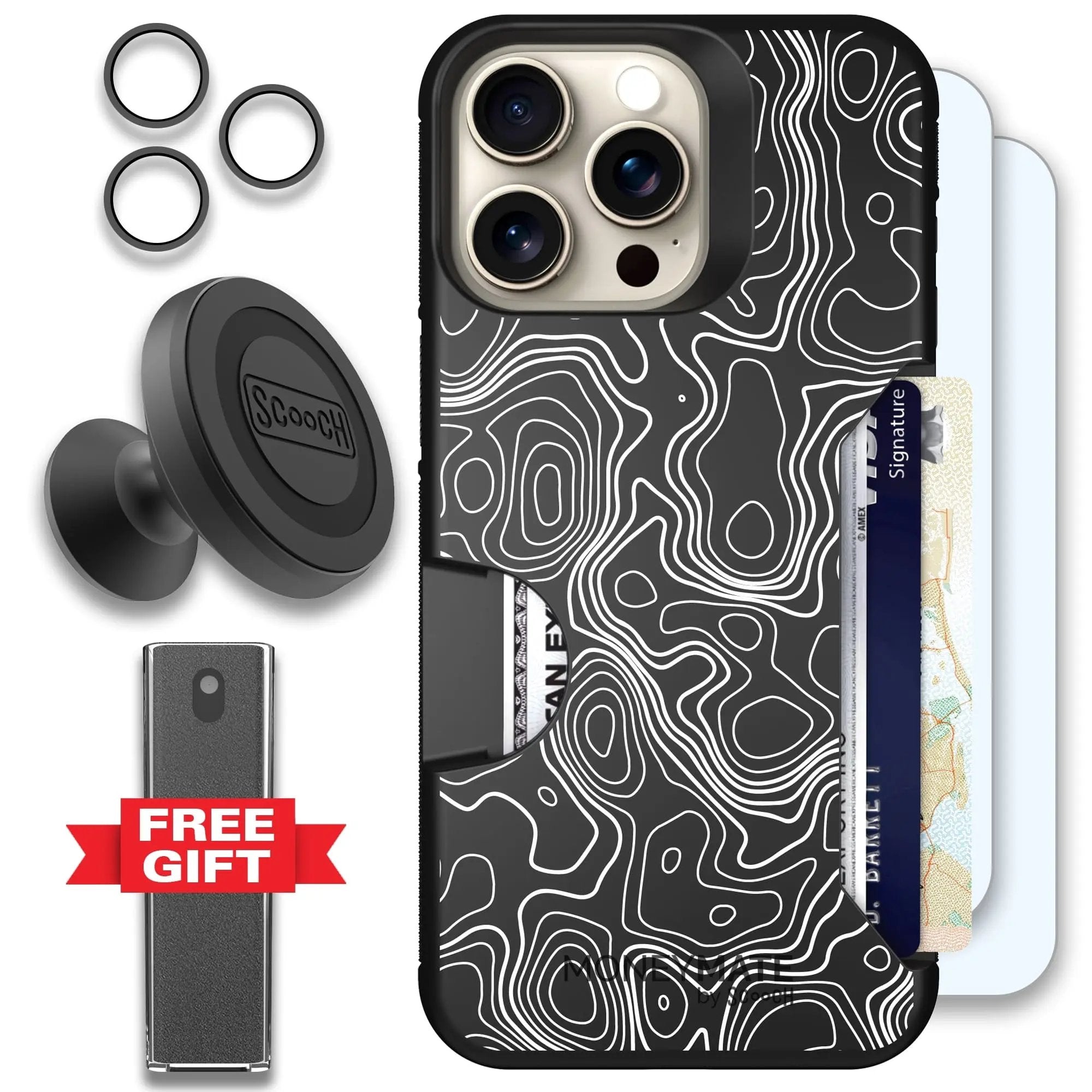 Scooch-Moneymate Defender Bundle for iPhone 15 Pro Max-Topography
