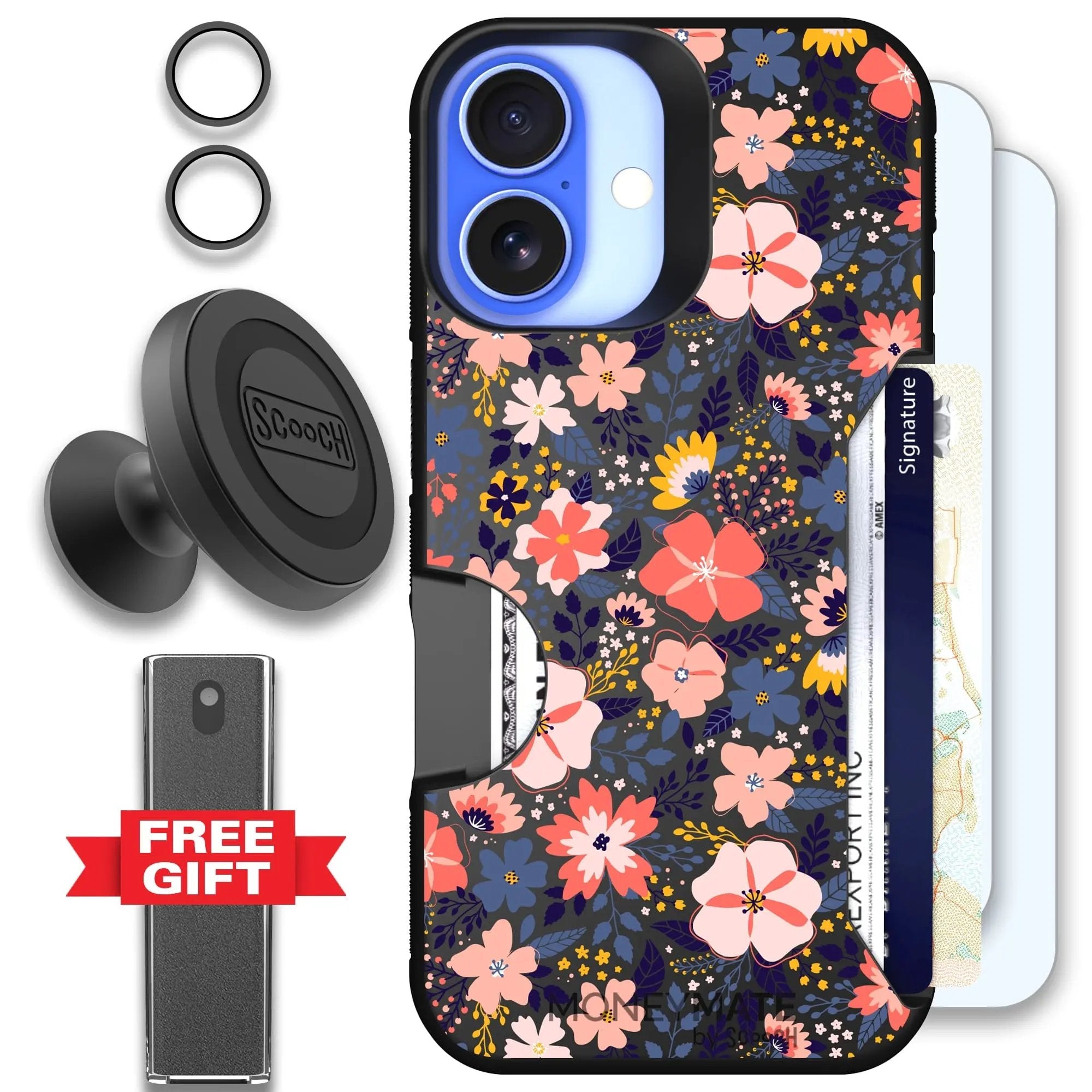 Scooch-Moneymate Defender Bundle for iPhone 16-Wildflowers