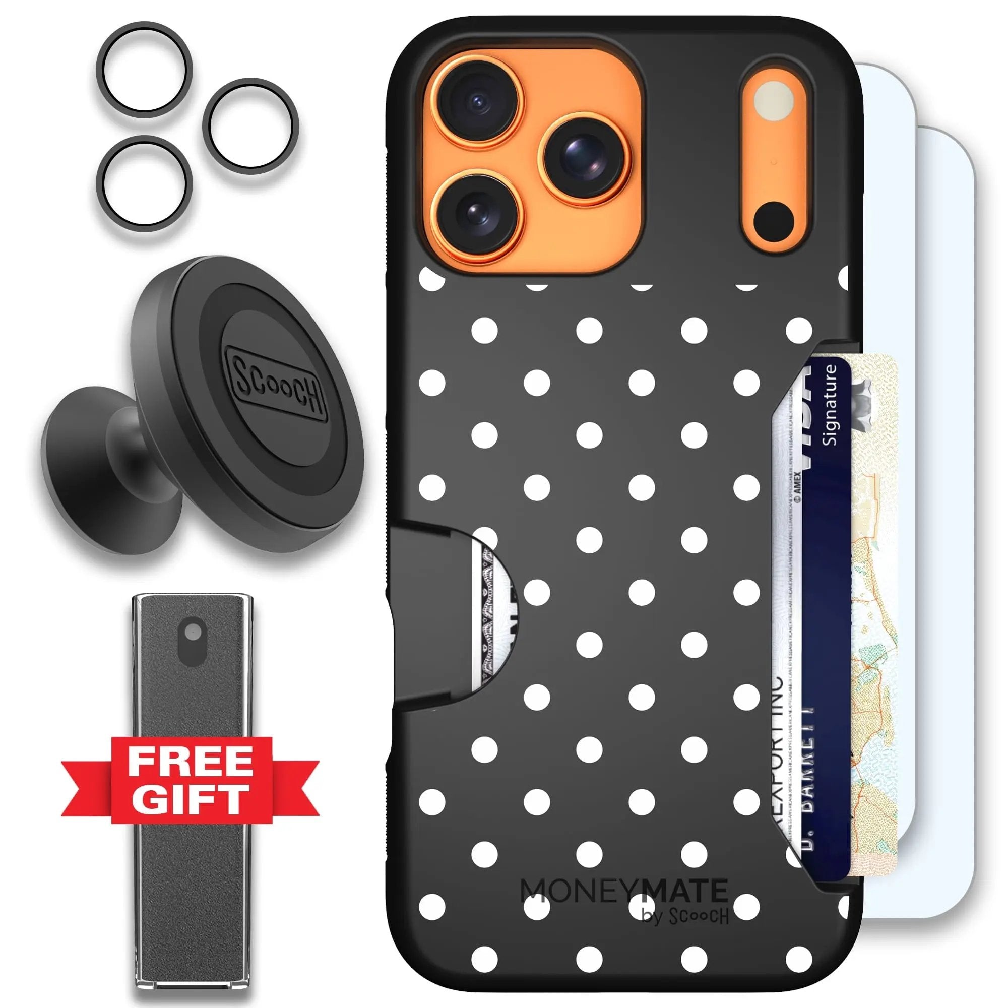 Scooch-Moneymate Defender Bundle for iPhone 17 Pro Max-Polka Dots