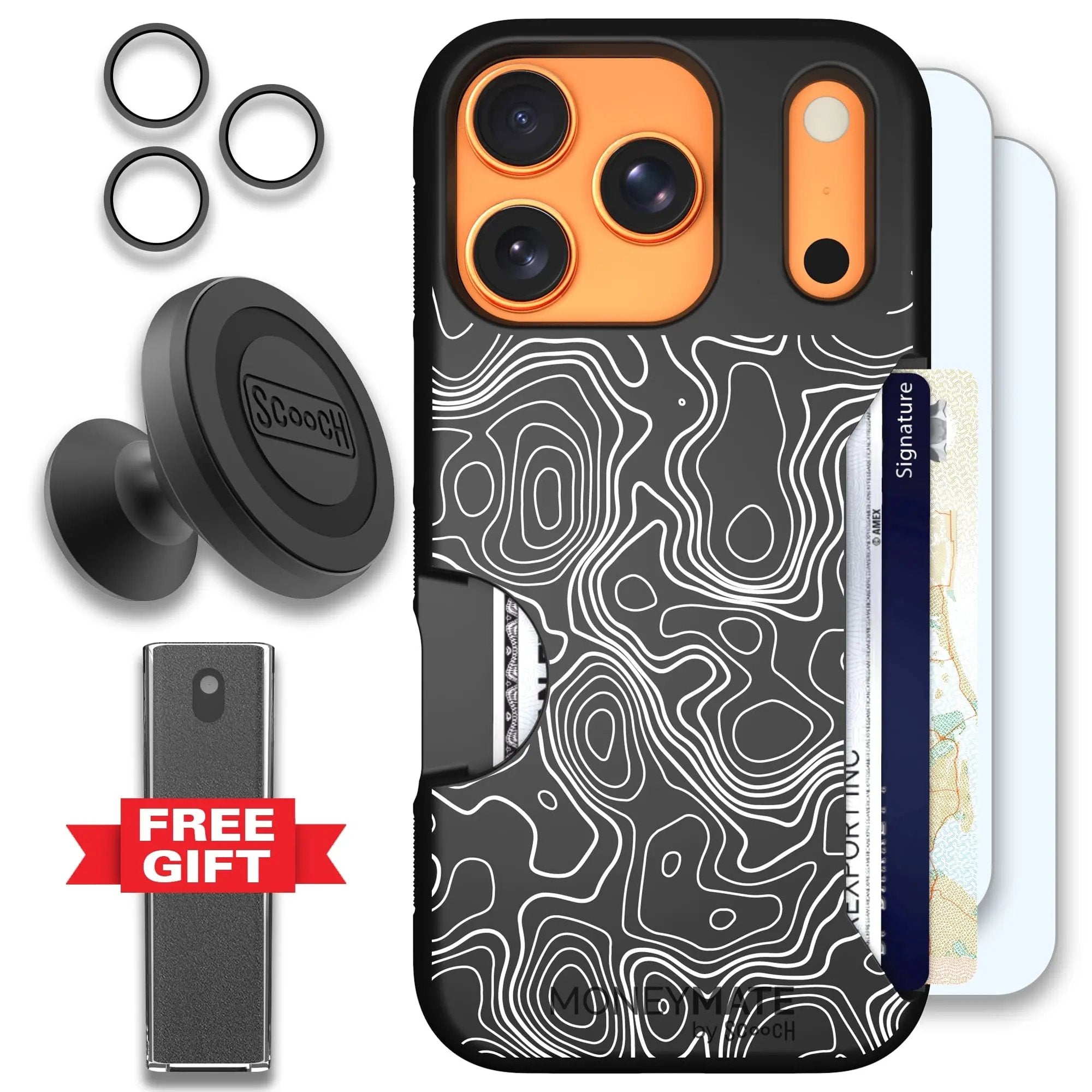 Scooch-Moneymate Defender Bundle for iPhone 17 Pro-Topography