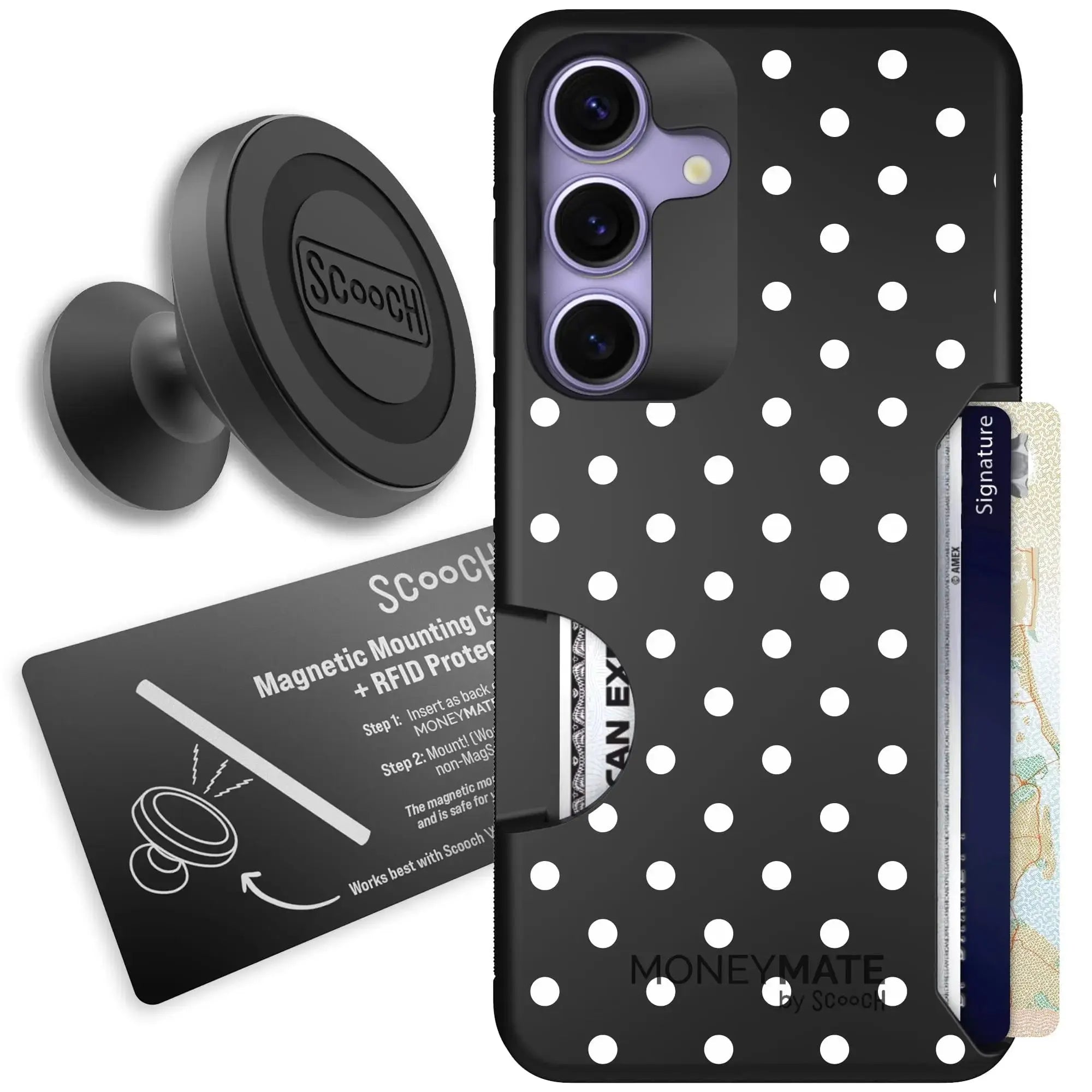 Scooch-Moneymate Starter Bundle for Samsung Galaxy S26-Polka Dots