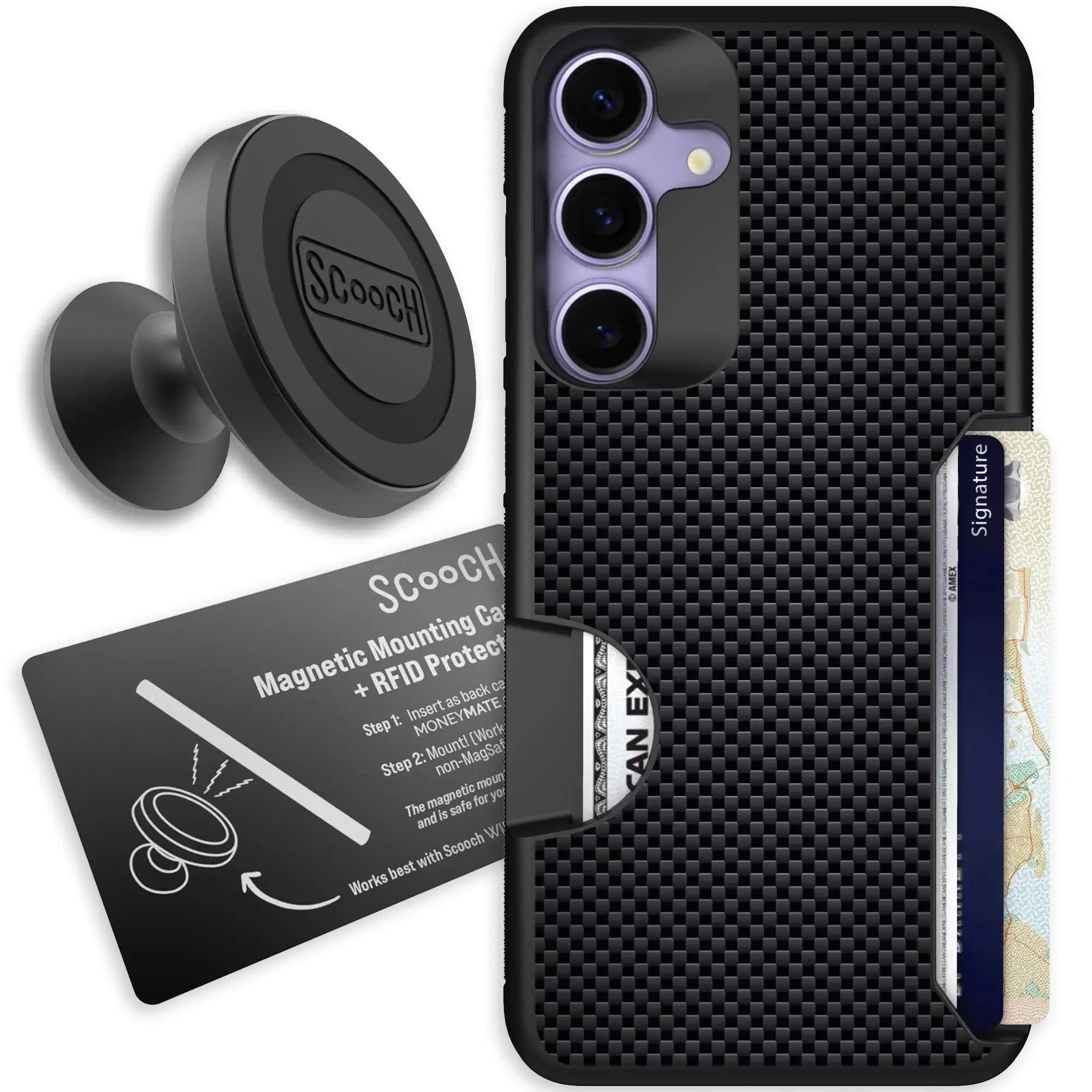 Scooch-Moneymate Starter Bundle for Samsung Galaxy S26+-Carbon-Fiber