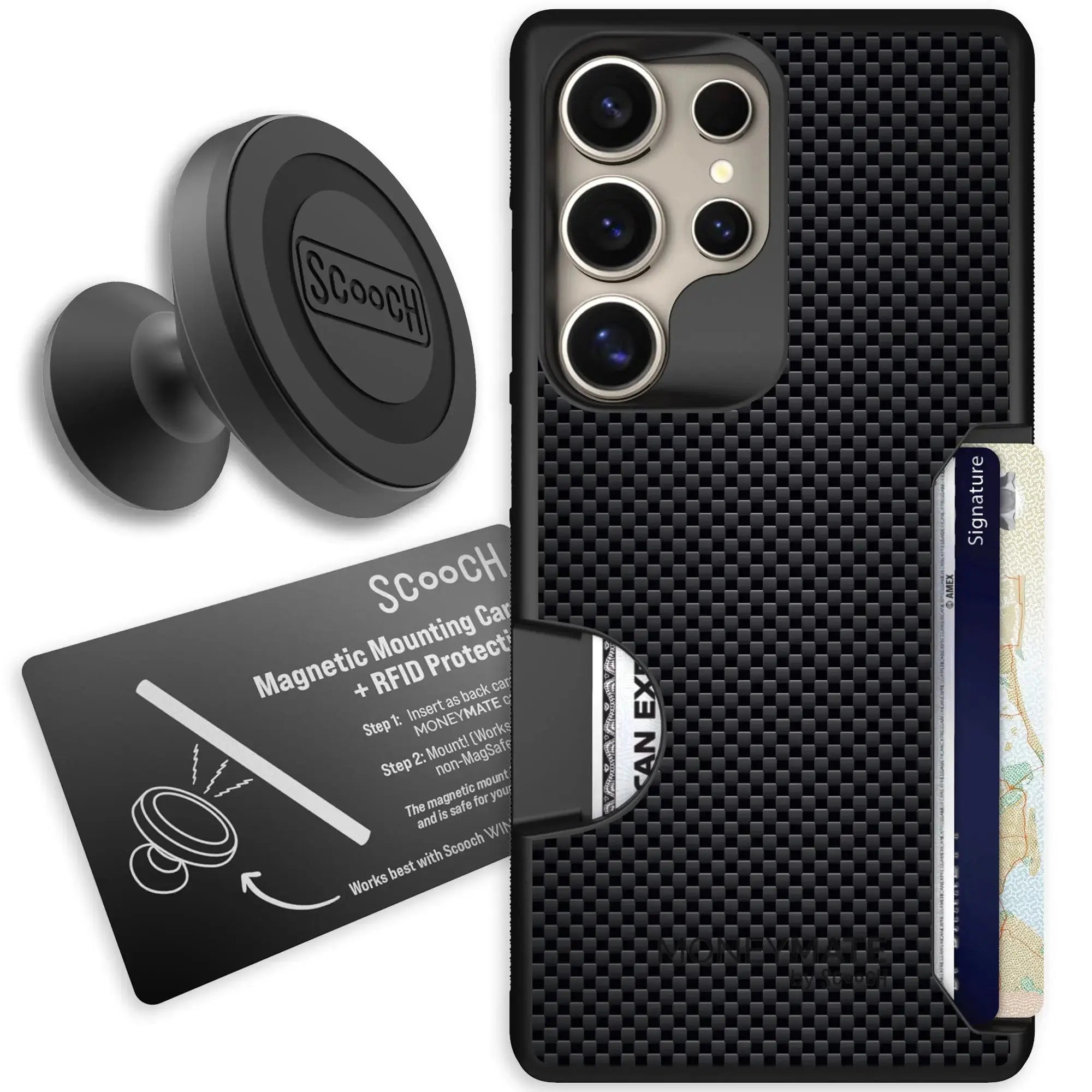 Scooch-Moneymate Starter Bundle for Samsung Galaxy S26 Ultra-Carbon-Fiber
