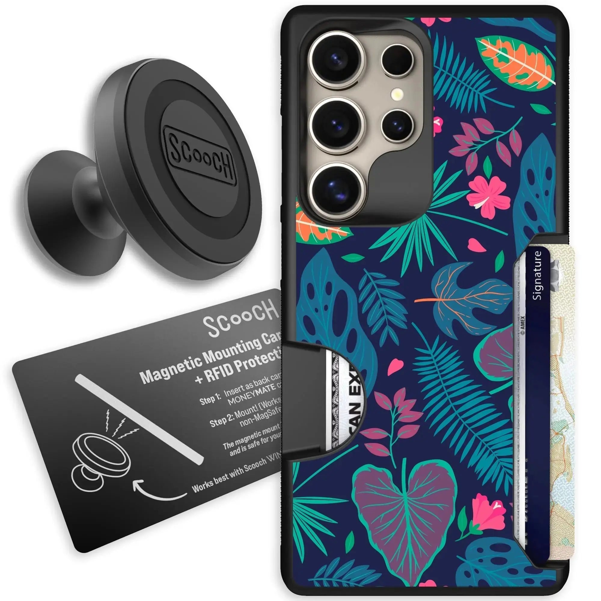 Scooch-Moneymate Starter Bundle for Samsung Galaxy S26 Ultra-Tropical-Leaves