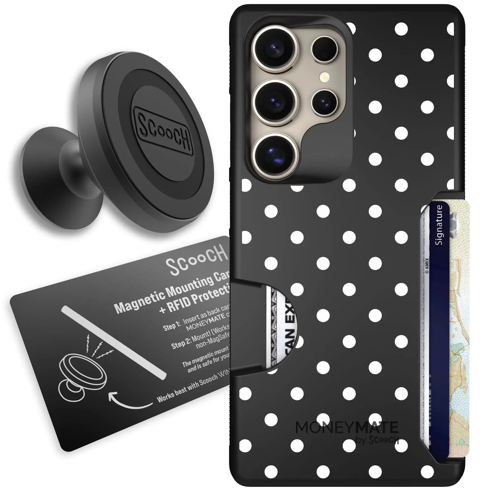 Scooch-Moneymate Starter Bundle for Samsung Galaxy S26 Ultra-Polka Dots