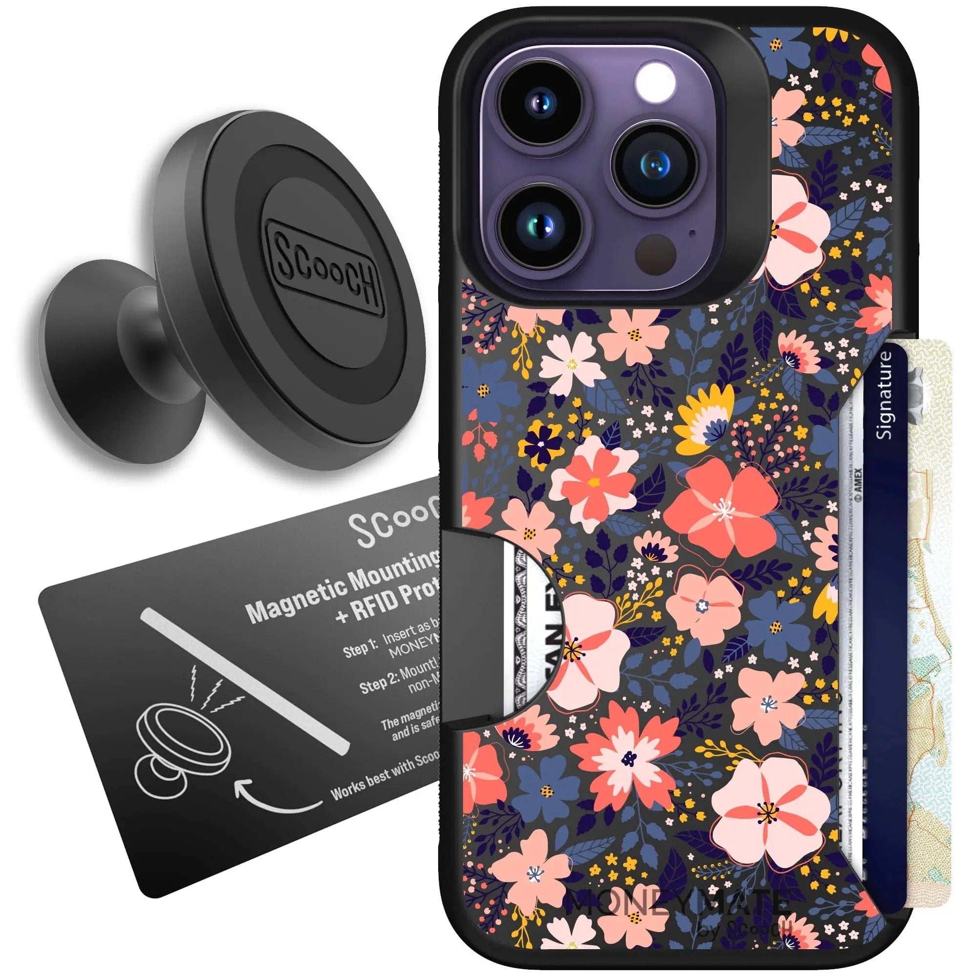 Scooch-Moneymate Starter Bundle for iPhone 14 Pro-Wildflowers