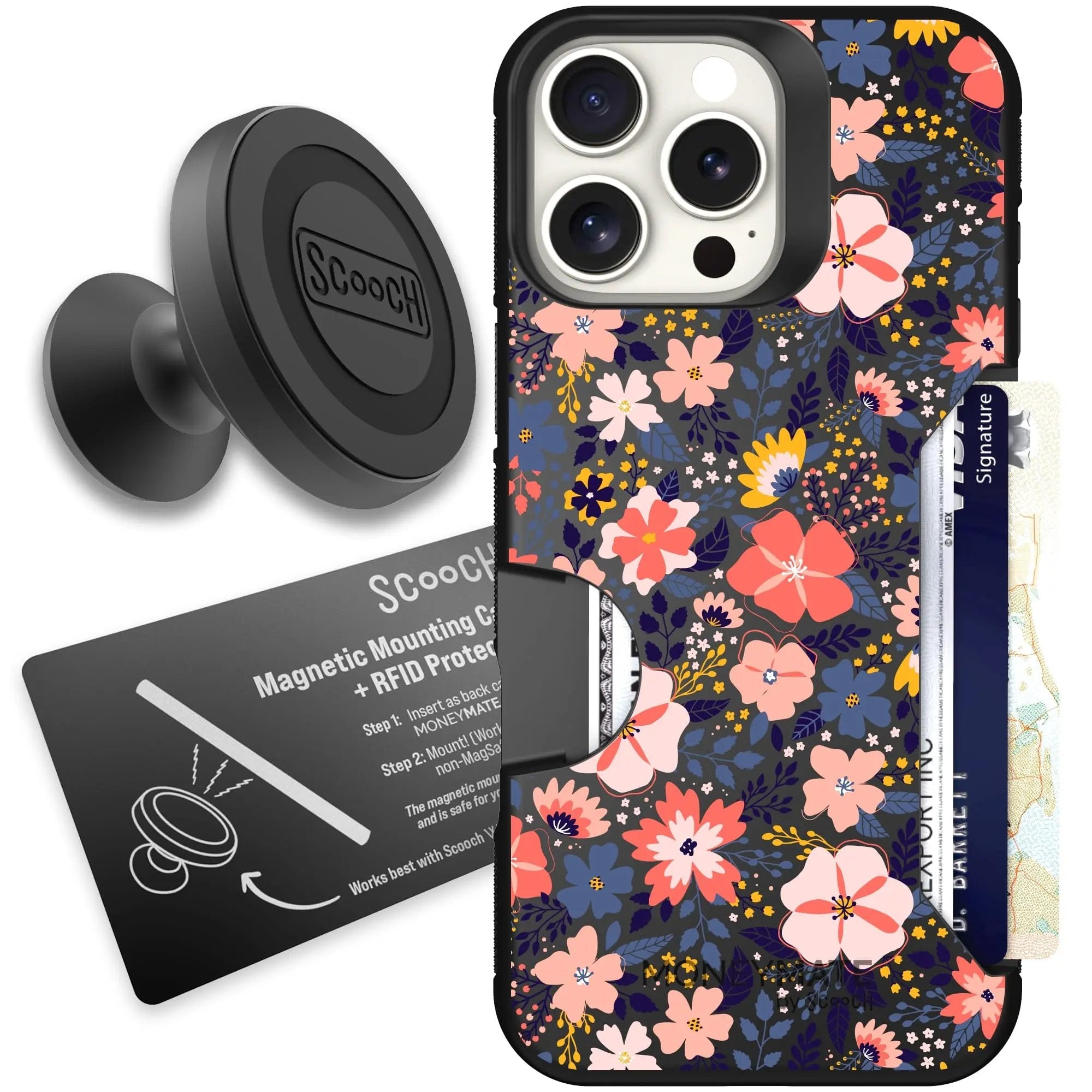 Scooch-Moneymate Starter Bundle for iPhone 16 Pro Max-Wildflowers
