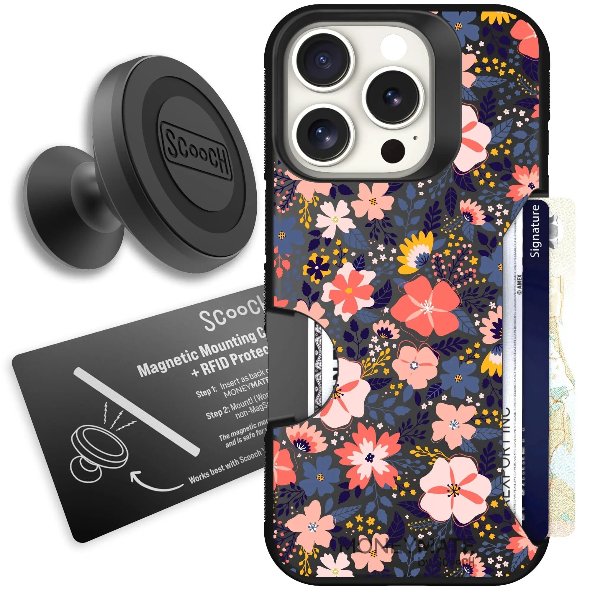 Scooch-Moneymate Starter Bundle for iPhone 16 Pro-Wildflowers
