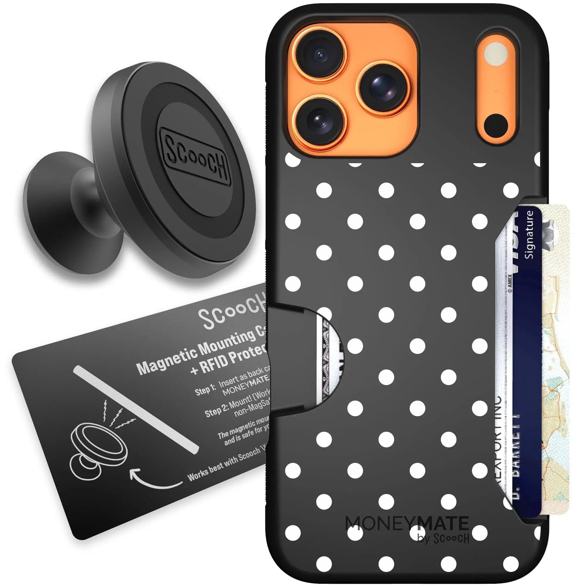 Scooch-Moneymate Starter Bundle for iPhone 17 Pro Max-Polka Dots