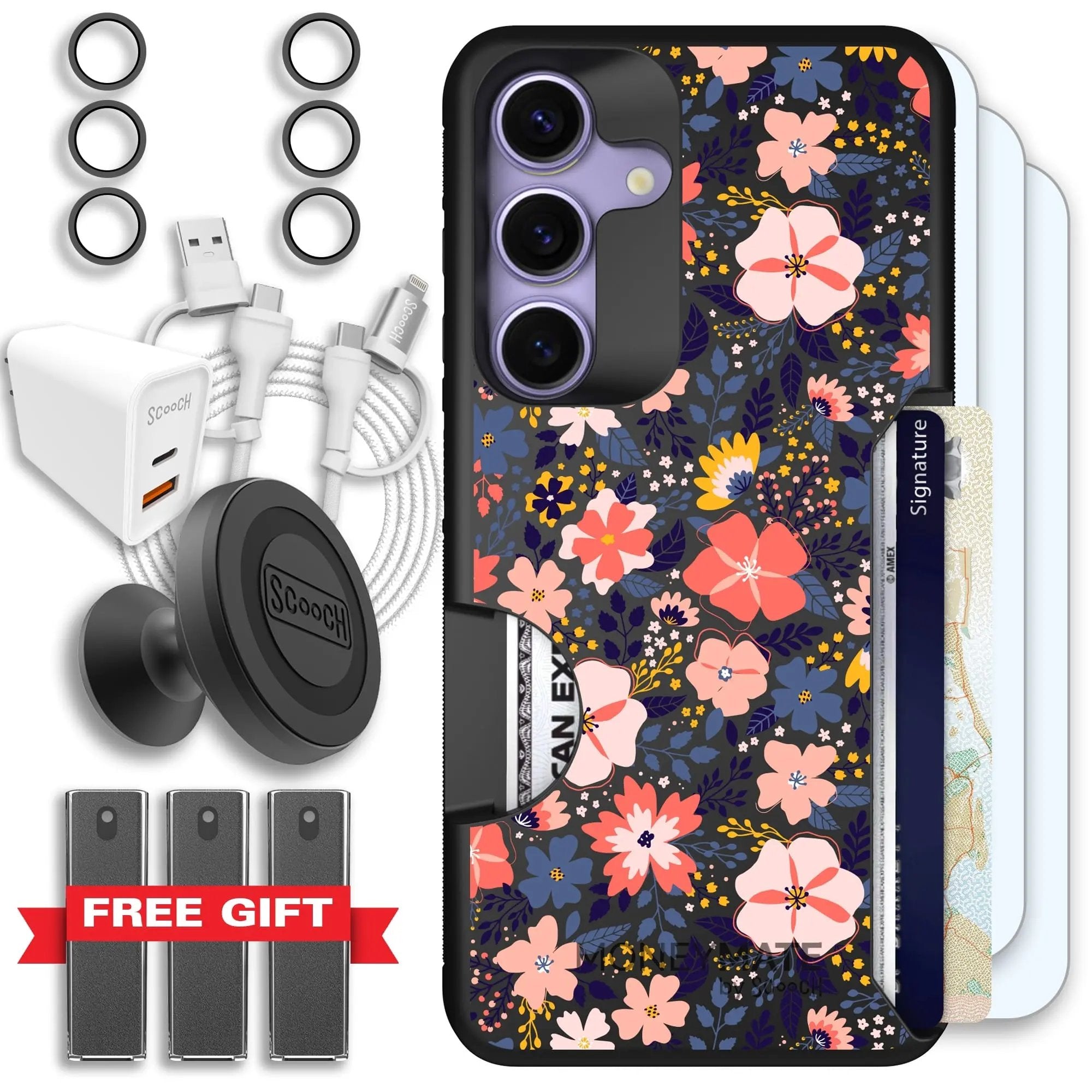 Scooch-Moneymate Ultimate Bundle for Samsung Galaxy S25-Wildflowers
