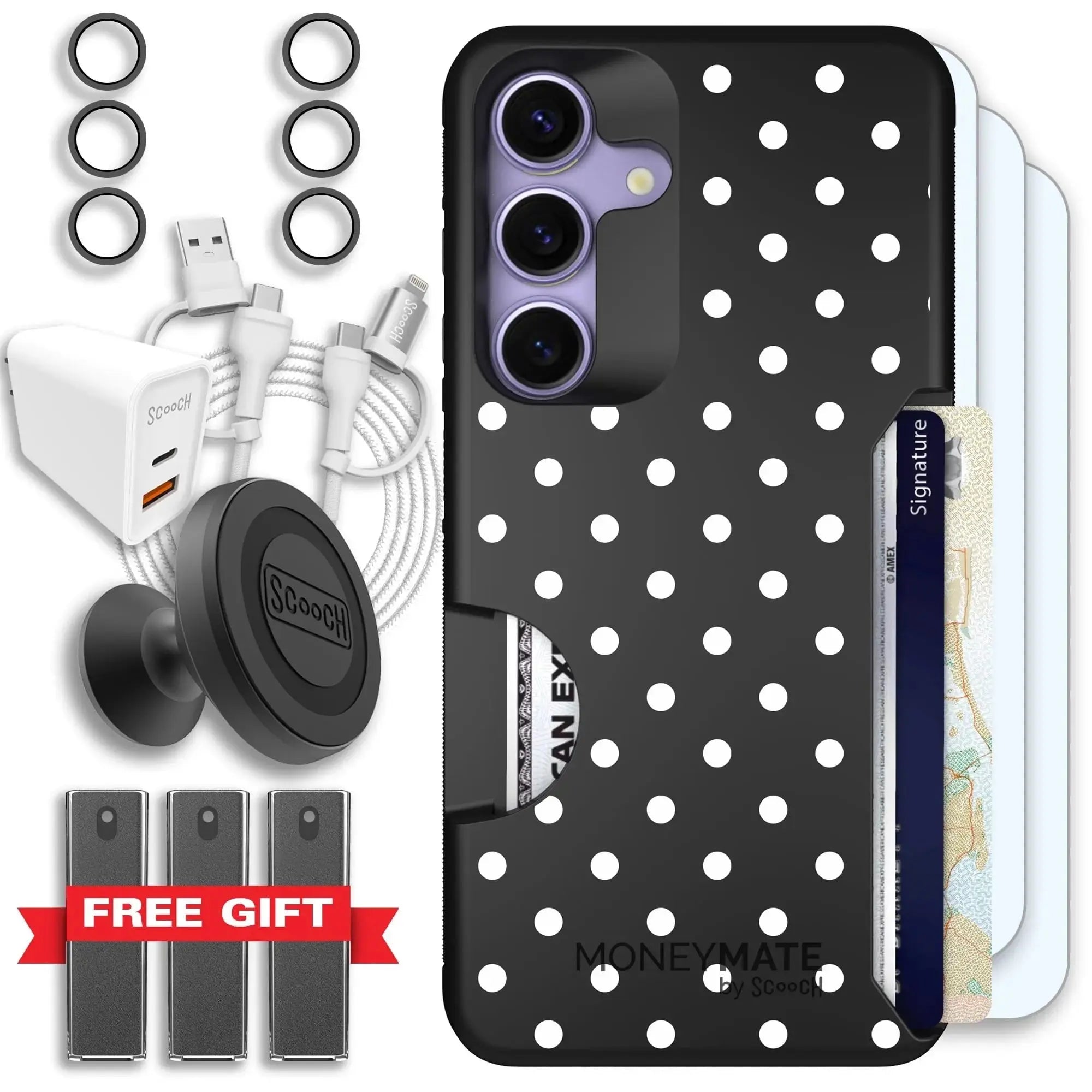 Scooch-Moneymate Ultimate Bundle for Samsung Galaxy S26-Polka Dots