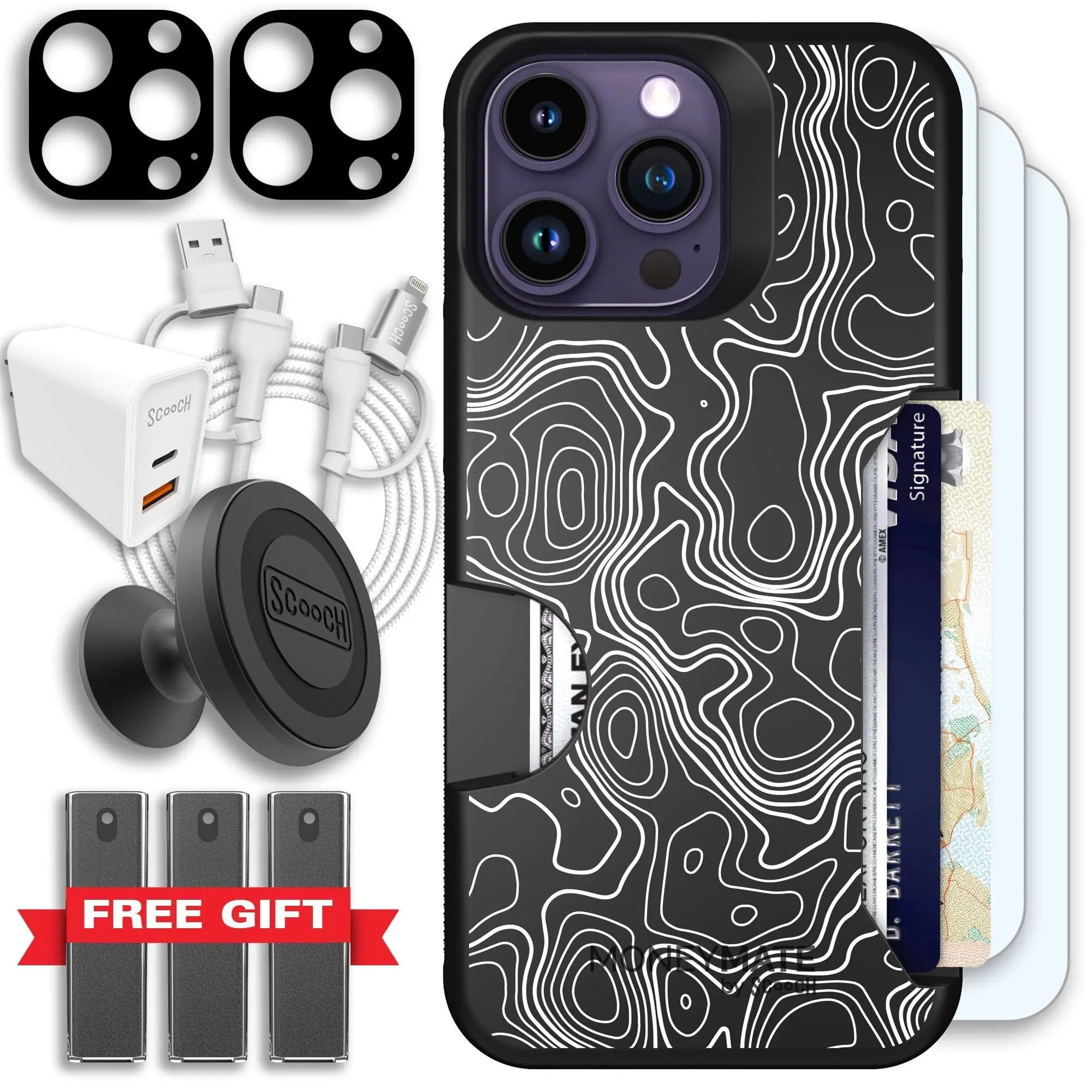 Scooch-Moneymate Ultimate Bundle for iPhone 14 Pro Max-Topography