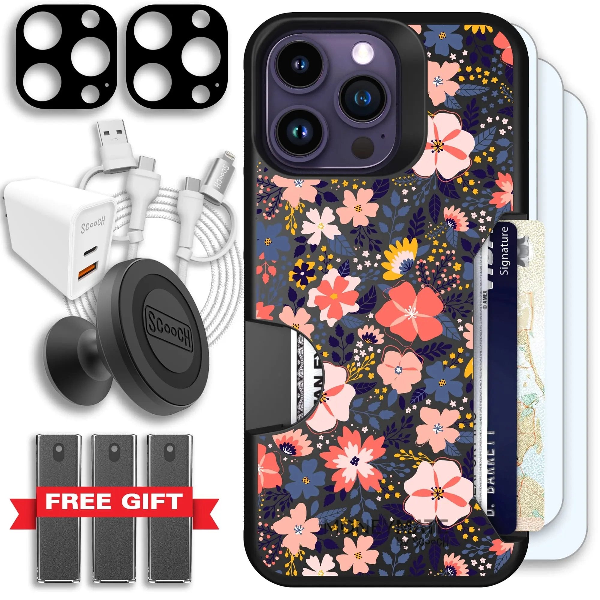 Scooch-Moneymate Ultimate Bundle for iPhone 14 Pro Max-Wildflowers