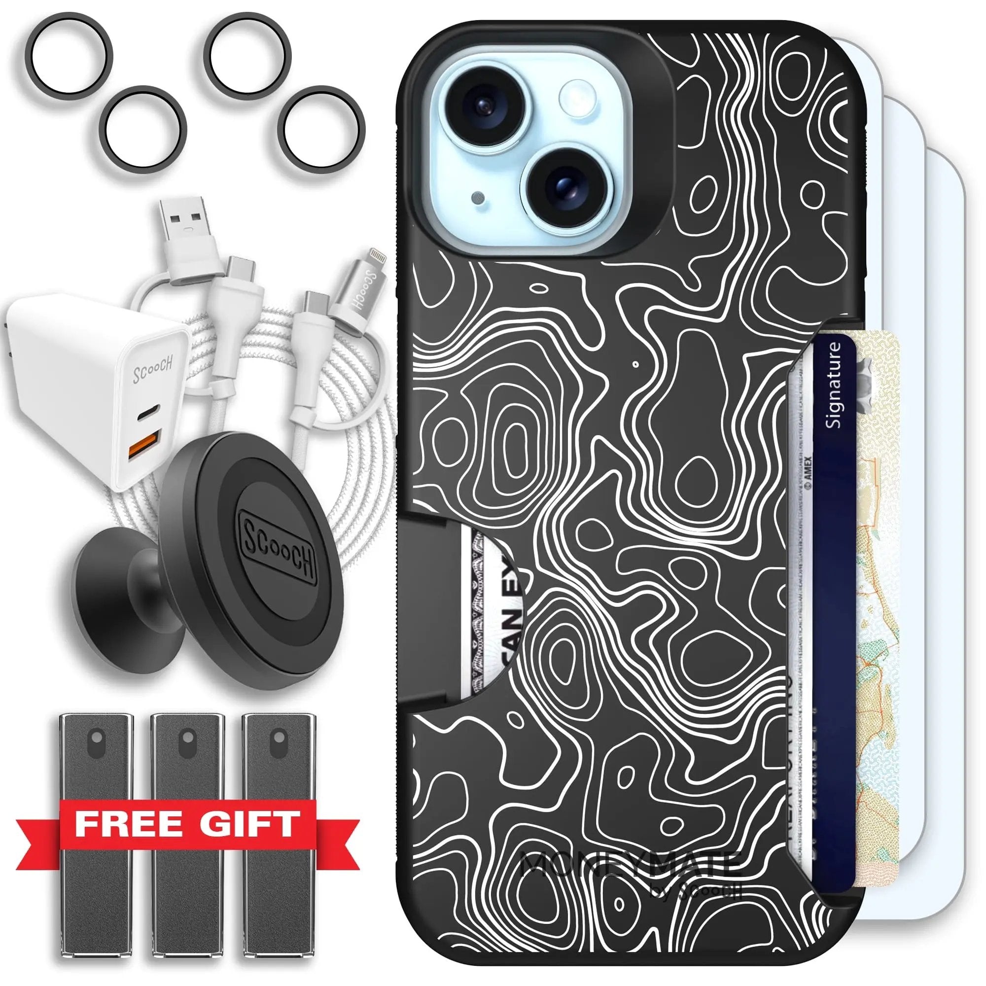 Scooch-Moneymate Ultimate Bundle for iPhone 15-Topography