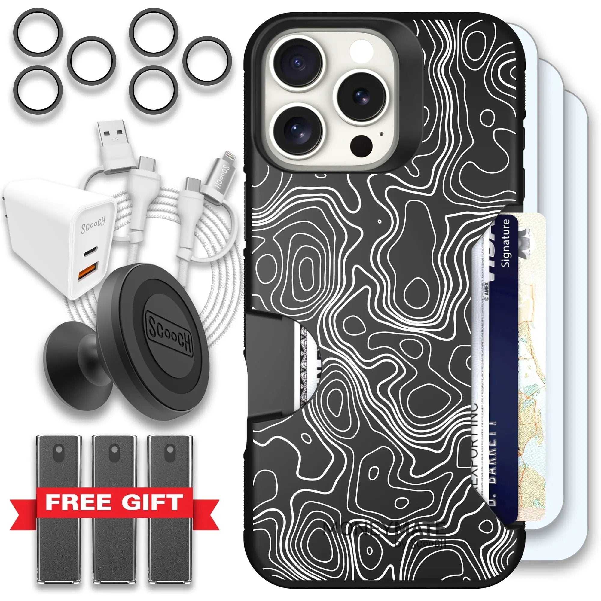 Scooch-Moneymate Ultimate Bundle for iPhone 16 Pro Max-Topography