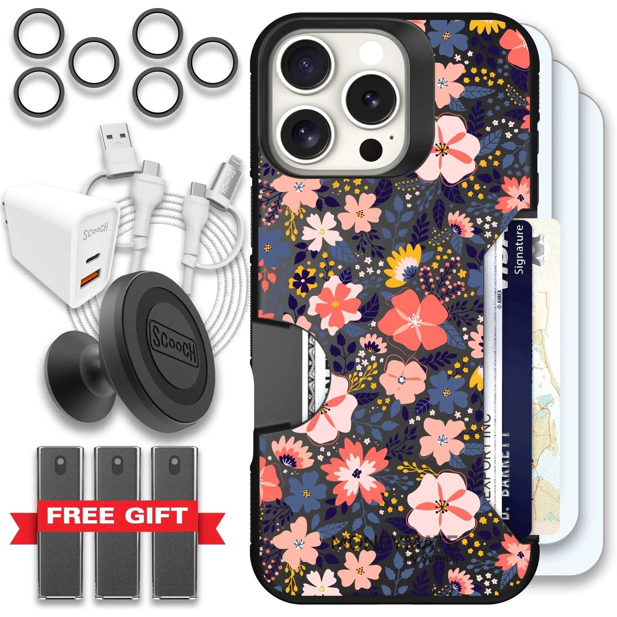 Scooch-Moneymate Ultimate Bundle for iPhone 16 Pro Max-Wildflowers