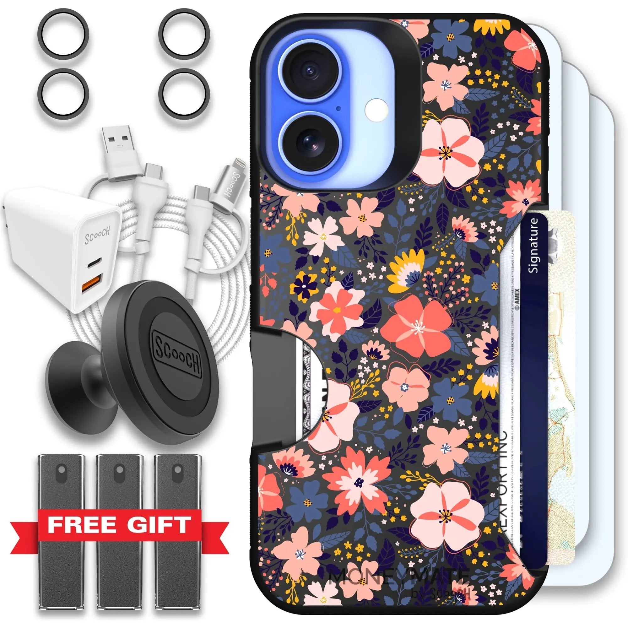 Scooch-Moneymate Ultimate Bundle for iPhone 16-Wildflowers