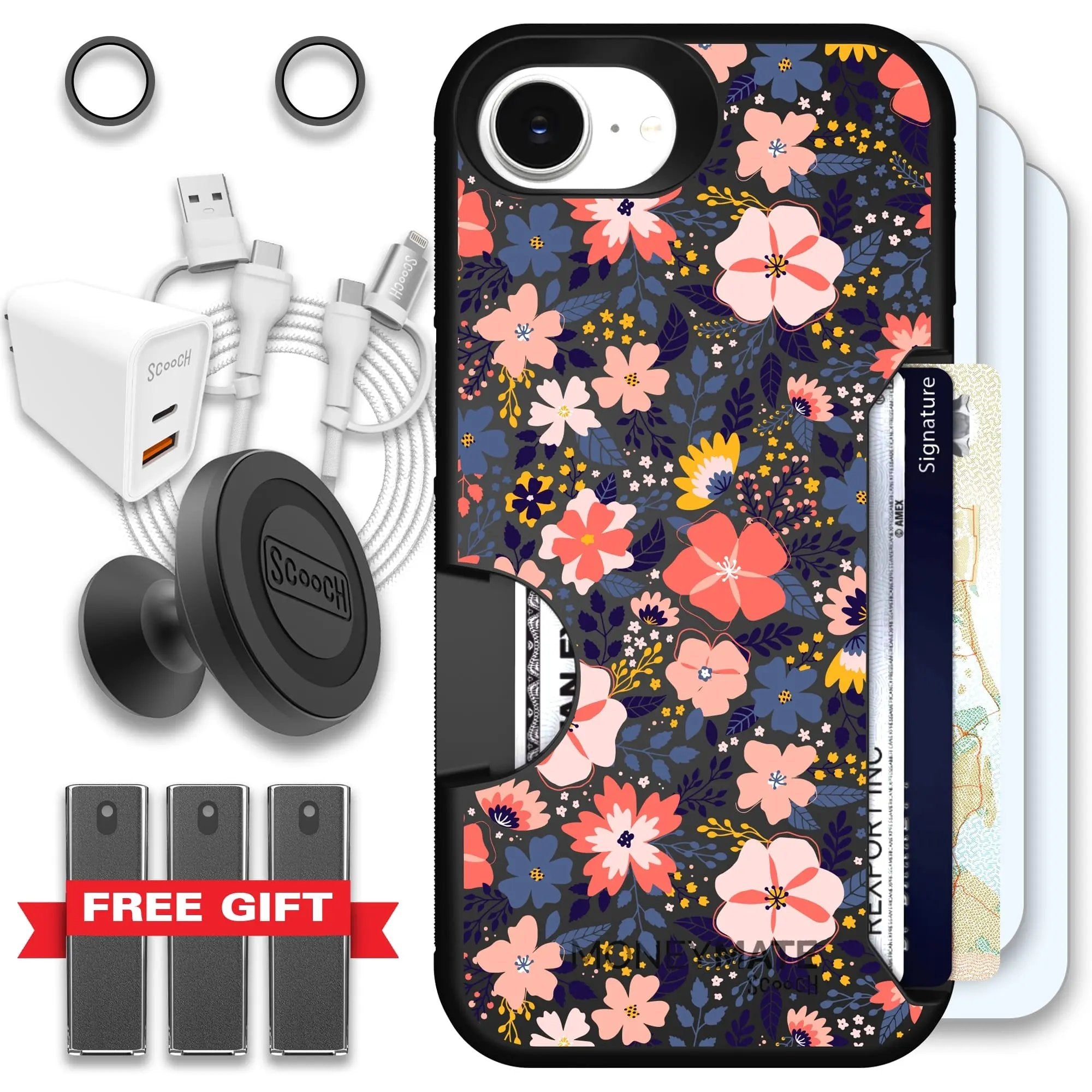 Scooch-Moneymate Ultimate Bundle for iPhone 16e-Wildflowers