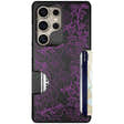 Scooch Moneymate in Purple Petunias | Slim Wallet Case with Card Holder - Galaxy S25 Ultra Case Only