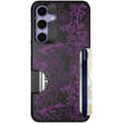 Scooch Moneymate in Purple Petunias | Slim Wallet Case with Card Holder - Galaxy S25+ Case Only