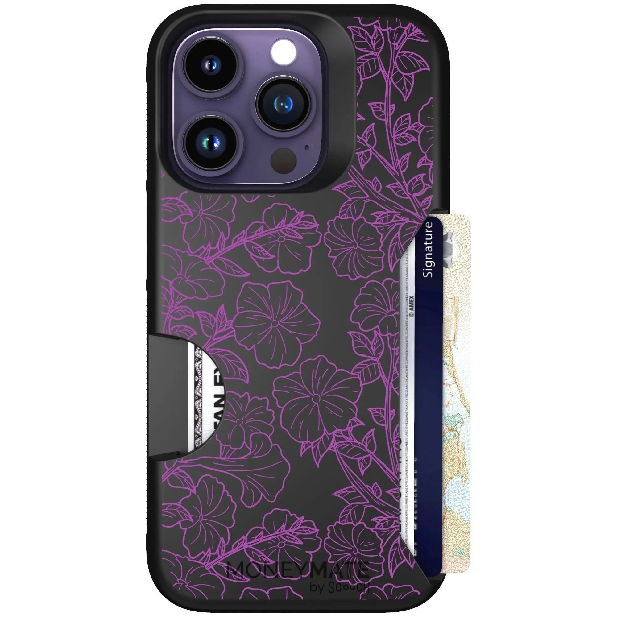 Scooch-Moneymate for iPhone 14 Pro-Purple Petunias