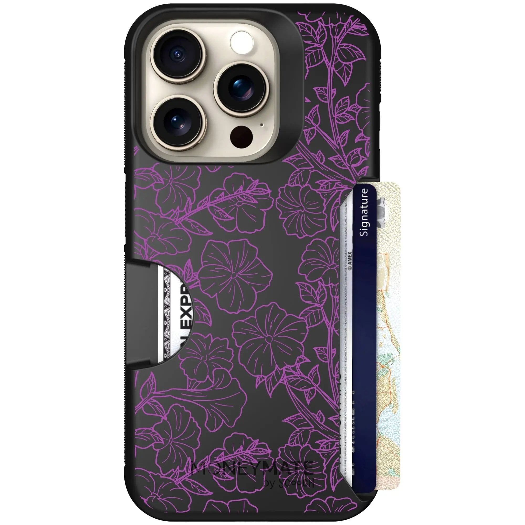 Scooch-Moneymate for iPhone 15 Pro-Purple Petunias